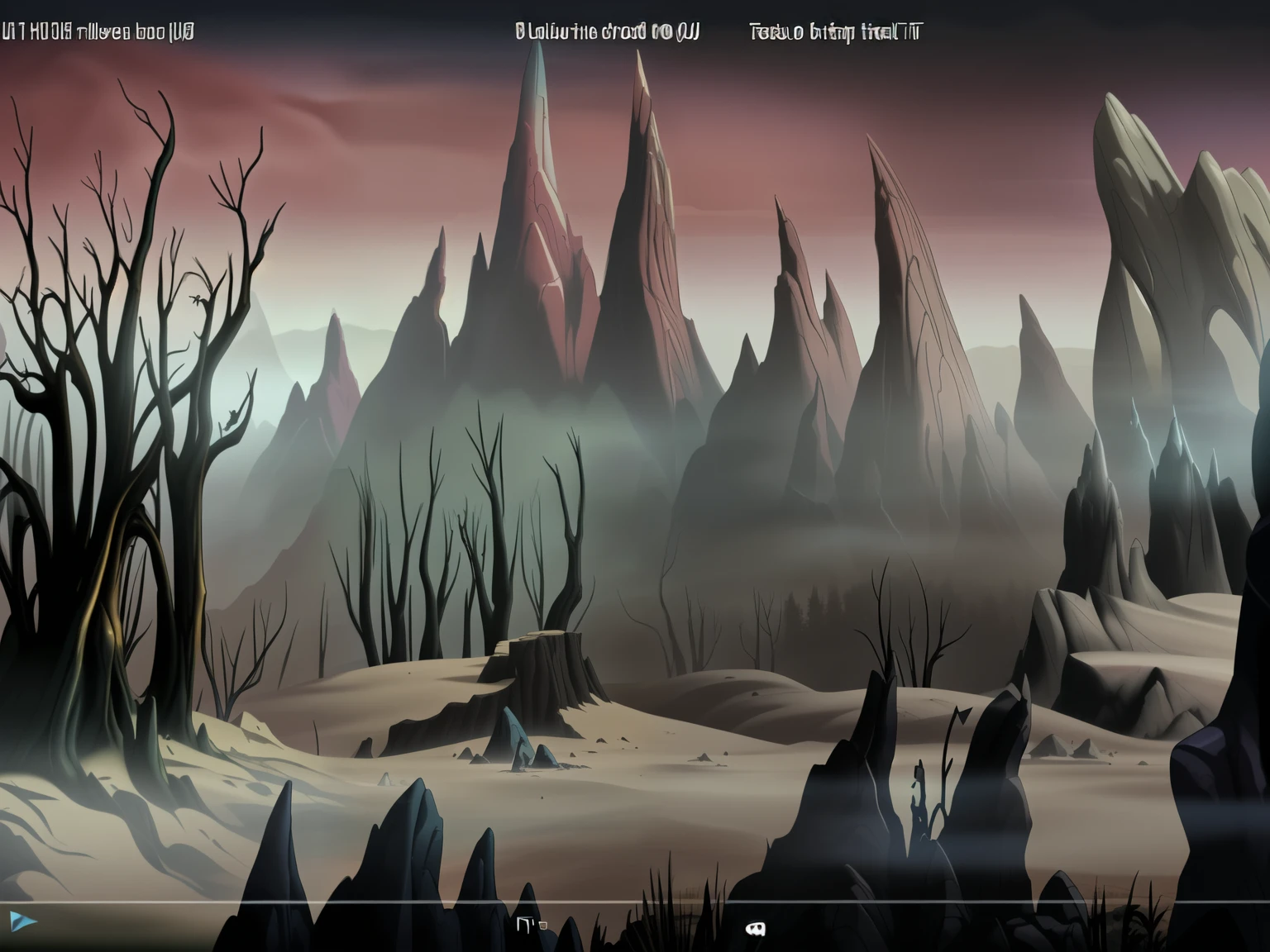 a close up of a video game with a person walking through a desert, random background scene, captura, the background is misty, matte painting scenery, an alien landscape, matte painting arcane dota pixar, a matte painting, alien forest in background, ( matte painting, animated movie scene, an alien landscape view, valley of the damned background, matte-painting