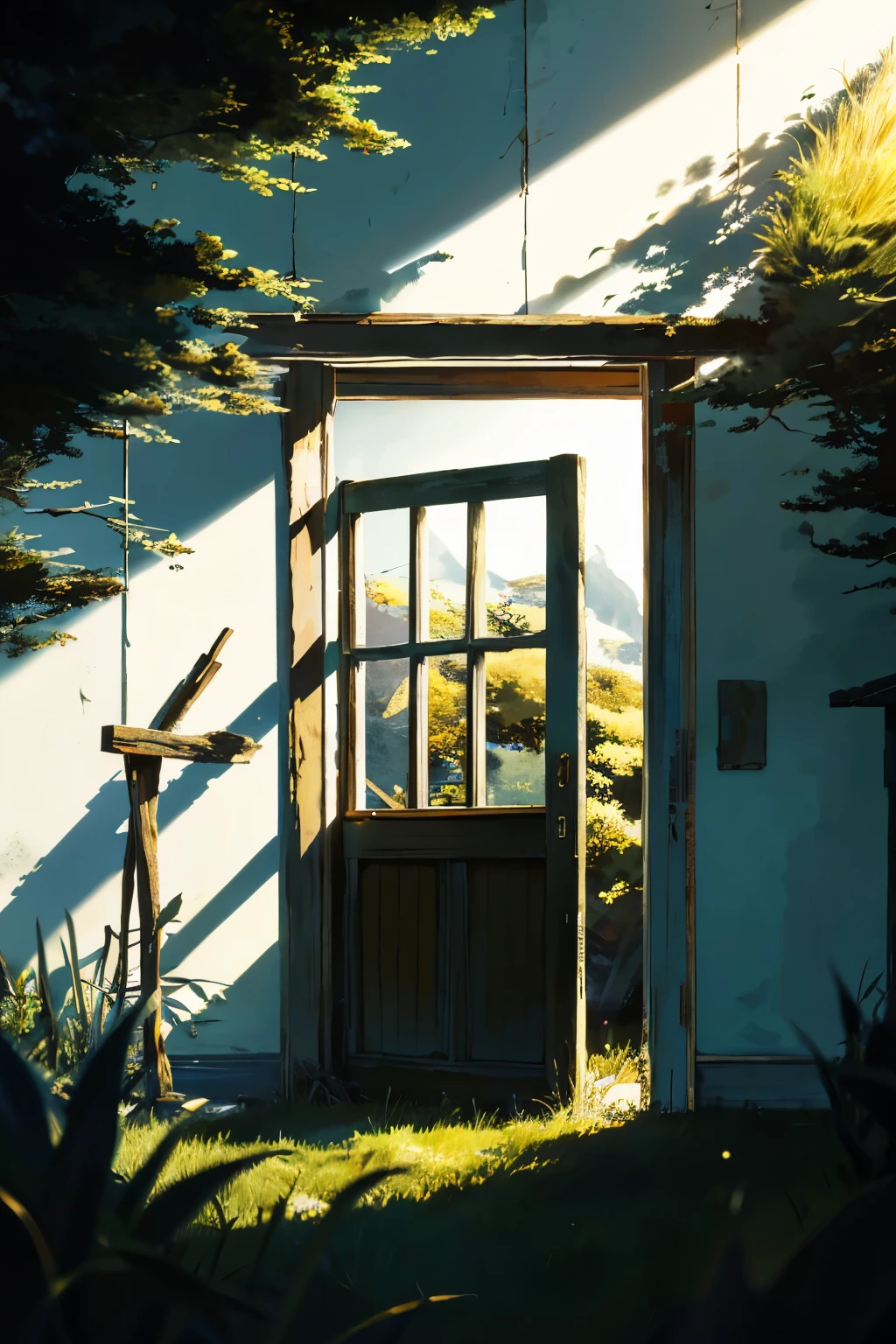 An abandoned door stands open in the middle of an endless sea of golden hour grass, bathed in the soft, ethereal light of the Nordic hills undergoign an imaginative minimalistic studio photography session by the masterful Akira Kurosawa. The hdr contrasts between the bright, golden grass and the dark, worn wood of the door create a surreal and dreamlike atmosphere. The Negative space around the door invites curious imagination, inviting one to ponder the stories untold as the door silently whispers its secrets to the wind.