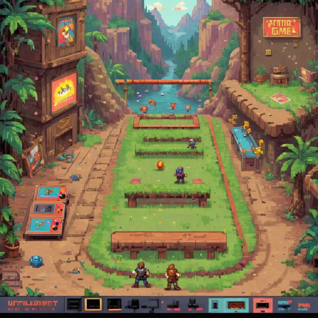 Top Down, RPG, D&D, UOStyle, Ultima Online, pixel art, oil painting, NES, (a retro game),pixel art,8-bit (video game:1.1),vibrant colors,arcade style,classic characters,playful and nostalgic atmosphere,retro gaming consoles and controllers,detailed design of game sprites,impressive game effects,retro sound effects,a mix of platformer and shooter games,side-scrolling gameplay,high score challenge,retro-themed backgrounds and levels,classic power-ups and obstacles,fast-paced gameplay,engaging storyline with twists and turns,hidden levels and secrets,triumphant music upon winning a level,retro game cover art style,vintage gaming experience,perfect balance of difficulty,nostalgic tear-inducing moments,immersive gameplay experience,enjoyable gameplay mechanics,captivating pixelated landscapes,retro game fan-art game development process,retro gaming community,A.I. generated retro game aesthetics,pixel-perfect animations.