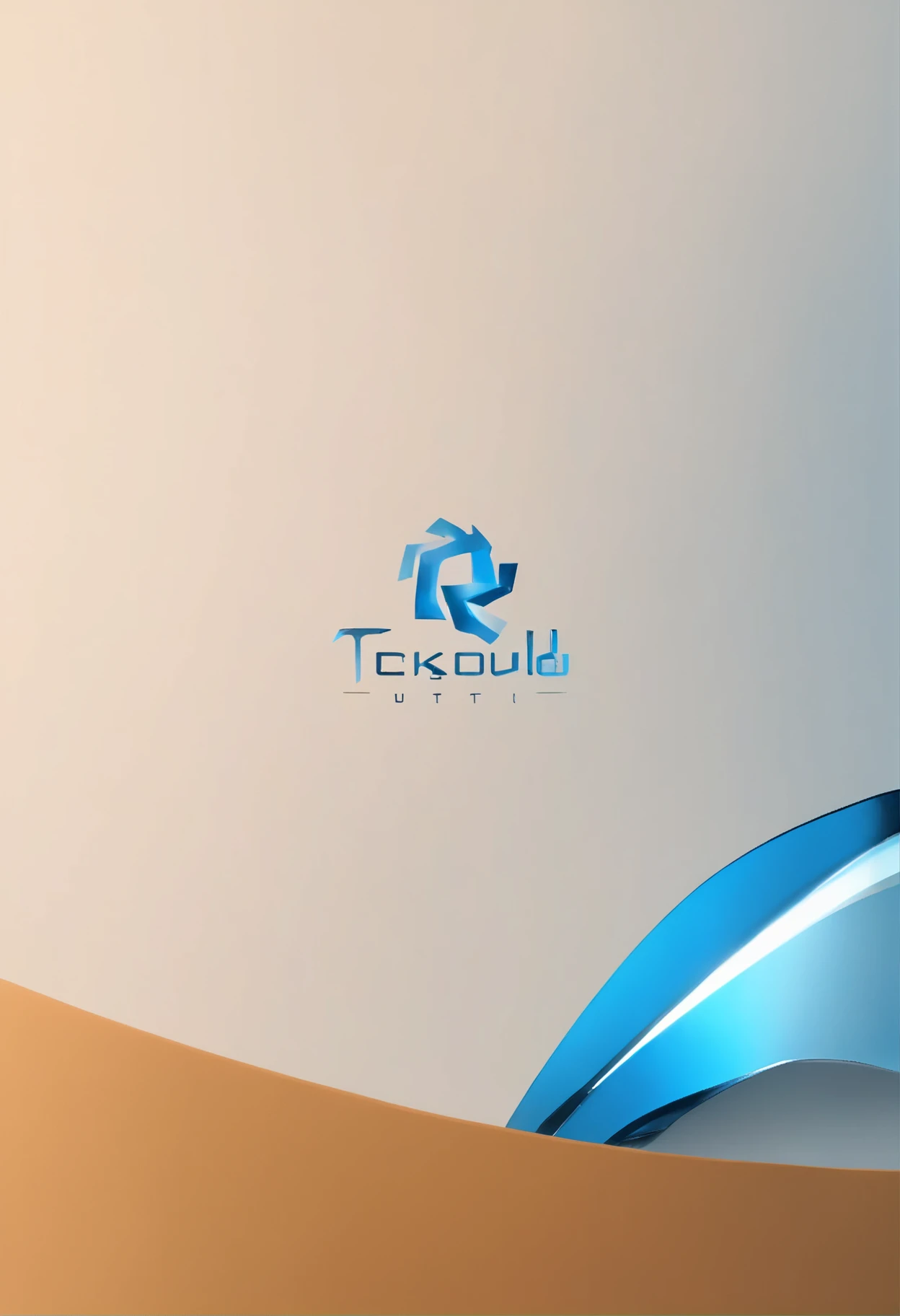 The logo of a technology company called RockSolid，blue tone，Contains cable circuit elements，Simple