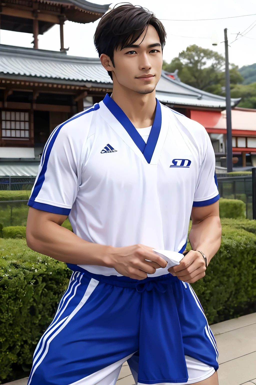 male Handsome guy Japanese sports double Uplifting