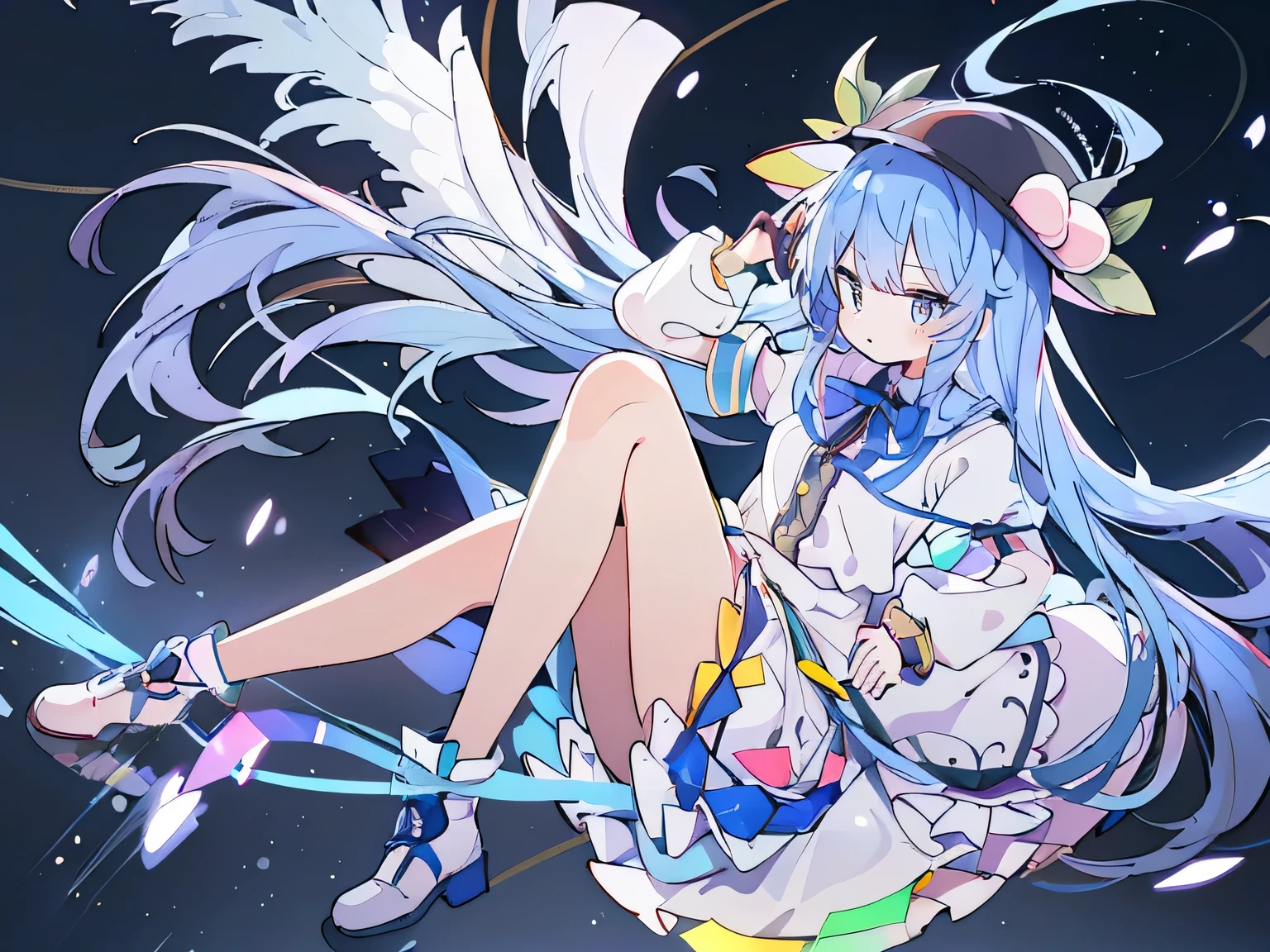 (masterpiece),best quality, expressive eyes, perfect face, 1girl,
hands on waist,beautiful, gorgeous,anime,girl,lora,hinanawi tenshi, blue hair, blue haired, floating clothes,waist grab, grabbing waist, mains sur les hanches , hands on hips,flat chest