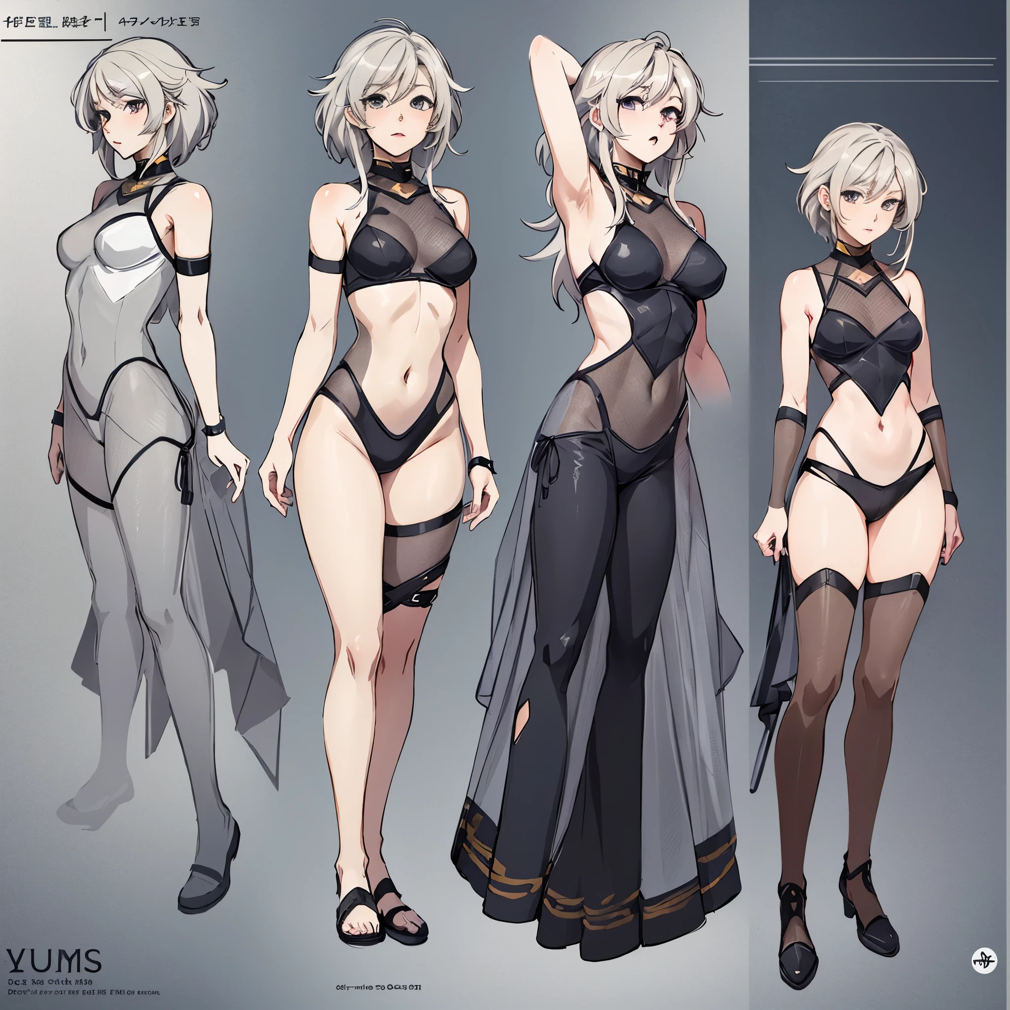 anime - style image of a character with a variety of hair and accessories, anime set style, anime character reference sheet, fantasy uniform, flat anime style, anime full body illustration, full_body!!, complete detailed body, extra detailed body, anime vtuber full body model, soft anime illustration, anime style character, clean detailed anime style,