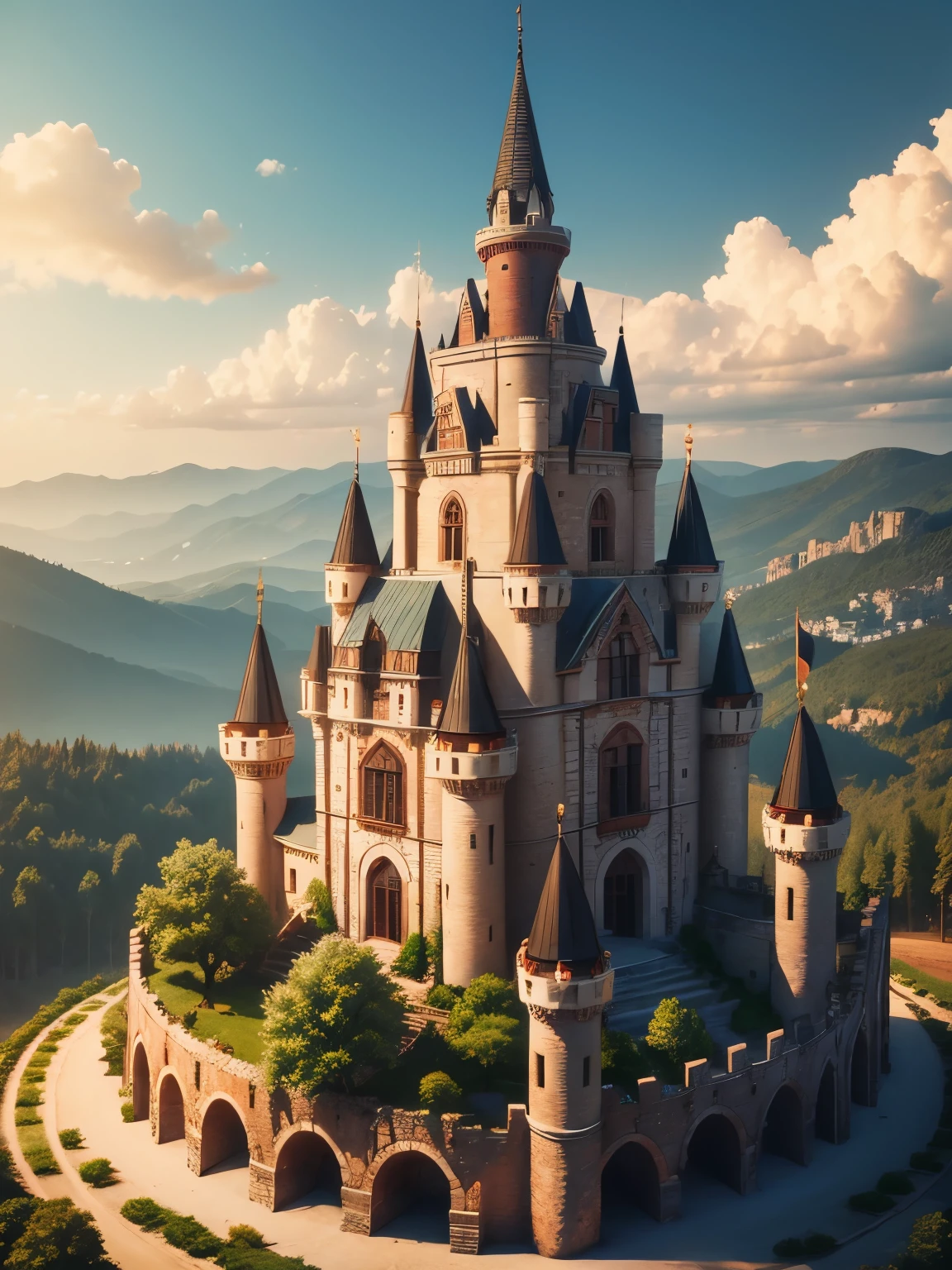turkey castle, ultra detailed, high quality, 8k resolution