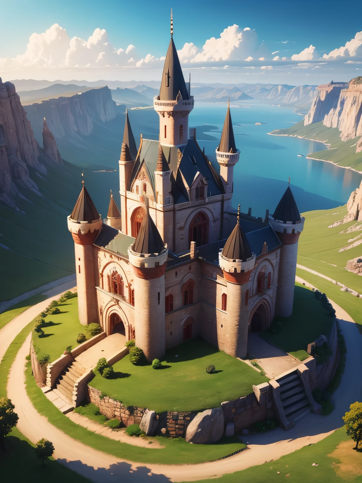 turkey castle, ultra detailed, high quality, 8k resolution, background plains