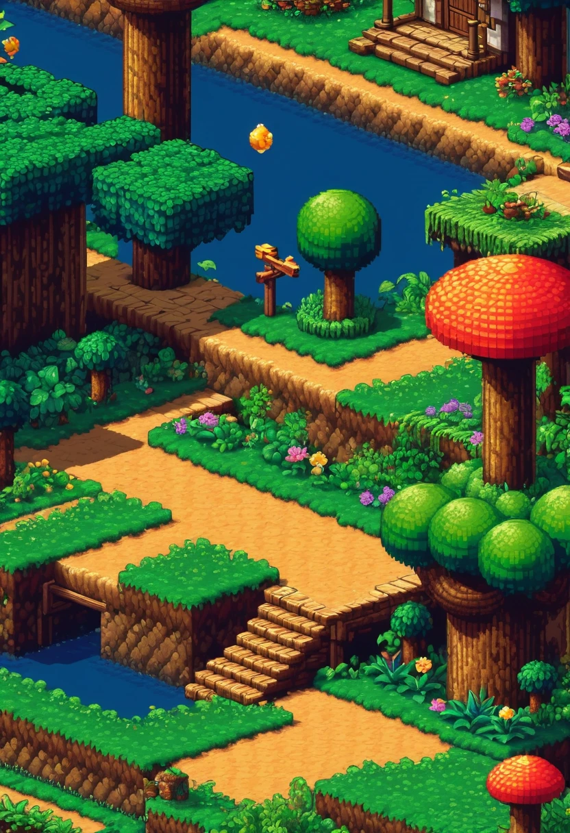 Old retro games, 8-bit pixelated Japanese video game, super Mario bros, Detailed pixel art, Detailed environment elements, Highly detailed pixel character design, beautiful vivid colors, immersive atmosphere, nitty gritty, nostalgia, (best quality, 8K, high resolution, masterpiece:1.2),Super detailed,(actual,photoactual,photo-actual:1.4),studio lighting,extremely Detailed pixel art,The face and eyes are very detailed,Extremely detailed pixel textures,Extremely complex pixel-level details,eye-catching colors,bright colors,Lush pixel environment