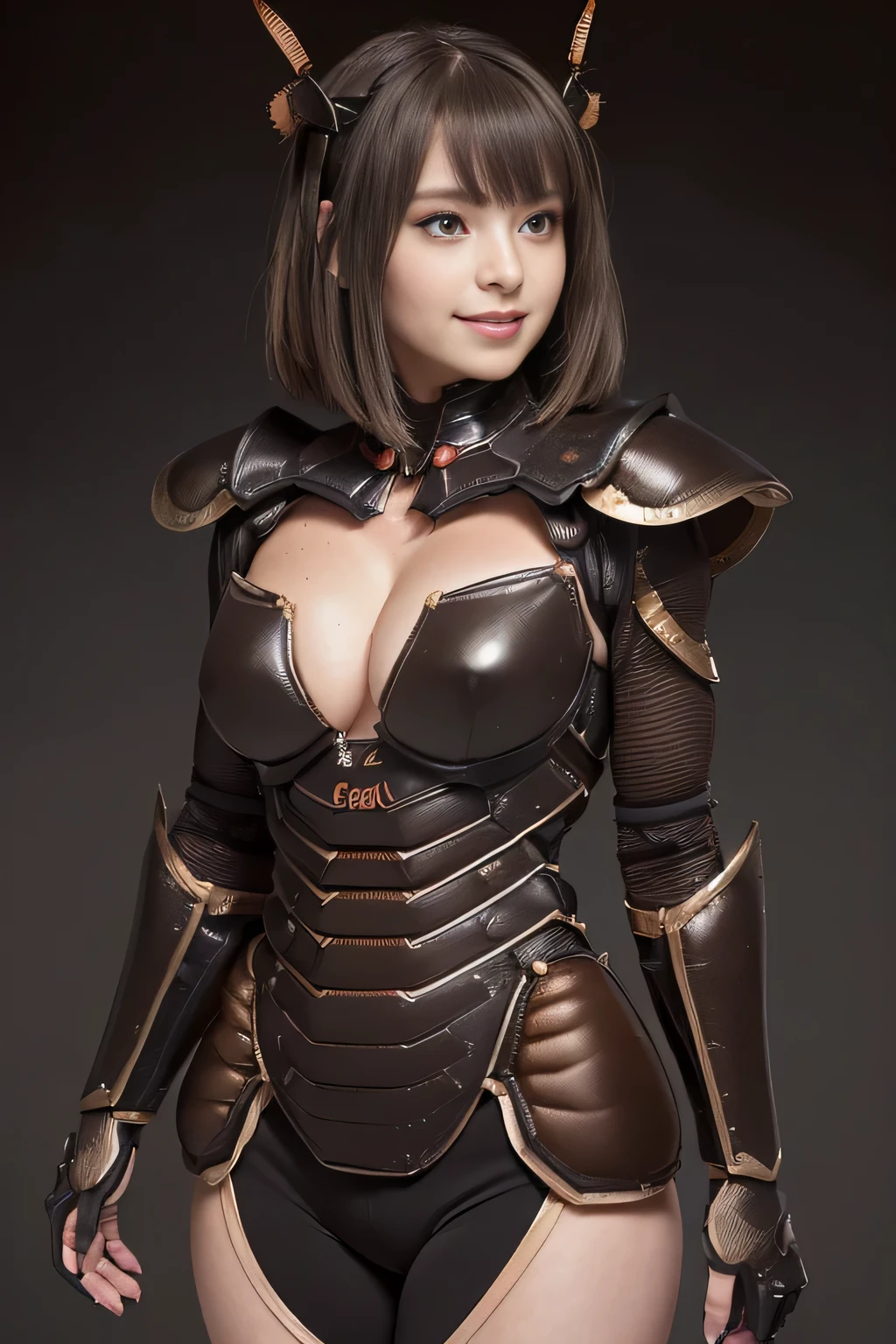 (high resolution,masterpiece,best quality,extremely detailed CG, anime, official art:1.4), realistic, photo, amazing fine details, all intricate, gloss and shiny,awesome many layers, 8k wall paper, 3d, sketch, kawaii, illustration,( solo:1.4), perfect female proportion,villainess, (fusion of dark brown cockroach and lady:1.4), (brown cockroach form lady:1.2), (brown cockroach lady:1.2), (fusion:1.2), (solo:1.4), (evil smile:1.2), muscular, abs, (cockroach brown exoskeleton bio insect suit:1.4), (cockroach brown exoskeleton bio insect armor:1.2), (brown transparency cockroach wing:1.4), (brown cockroach antennae:1.3),