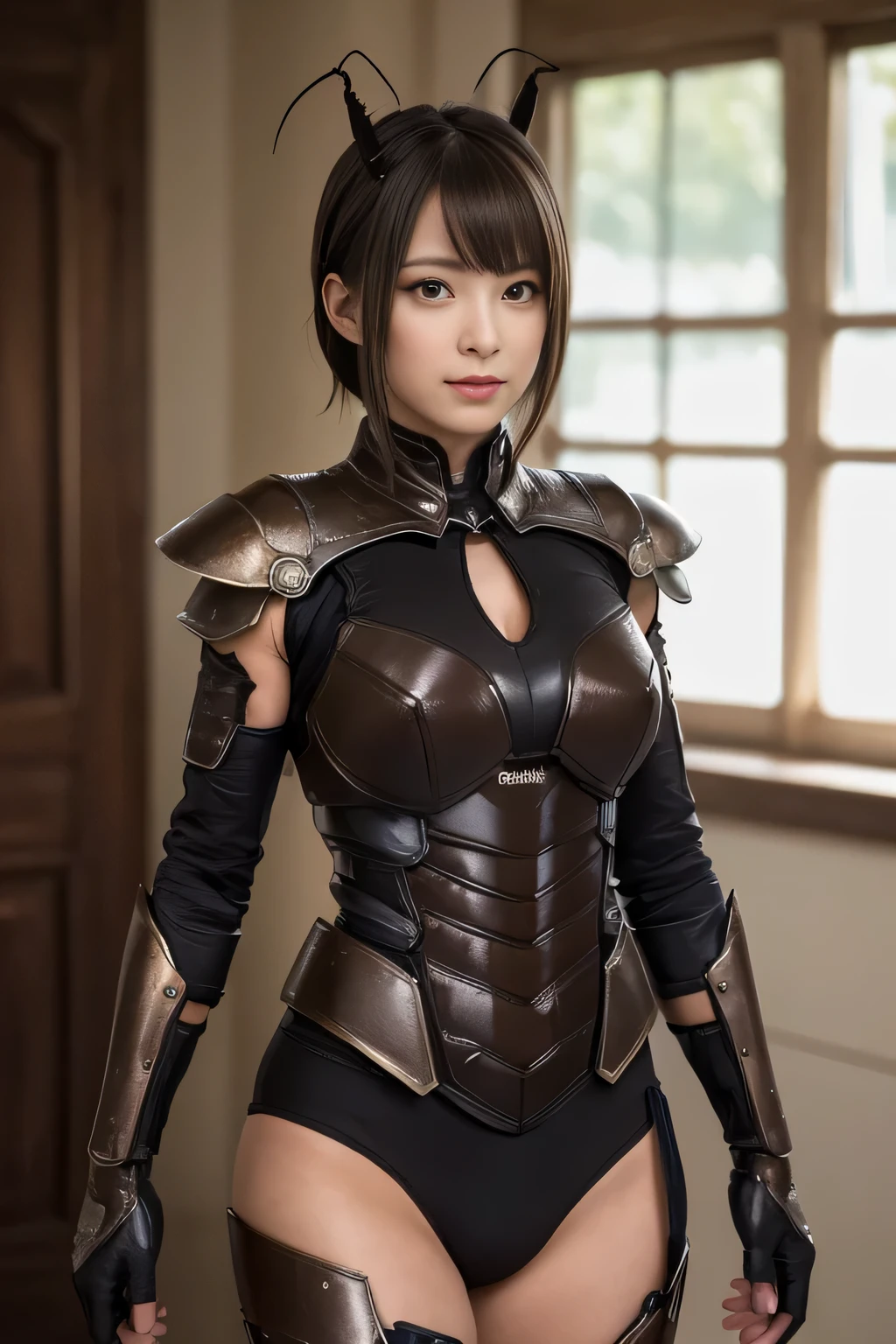 (high resolution,masterpiece,best quality,extremely detailed CG, anime, official art:1.4), realistic, photo, amazing fine details, all intricate, gloss and shiny,awesome many layers, 8k wall paper, 3d, sketch, kawaii, illustration,( solo:1.4), perfect female proportion,villainess, (fusion of dark brown cockroach and lady:1.4), (brown cockroach form lady:1.2), (brown cockroach lady:1.2), (fusion:1.2), (solo:1.4), (evil smile:1.2), muscular, abs, (cockroach brown exoskeleton bio insect suit:1.4), (cockroach brown exoskeleton bio insect armor:1.2), (brown transparency cockroach wing:1.4), (brown cockroach antennae:1.3),