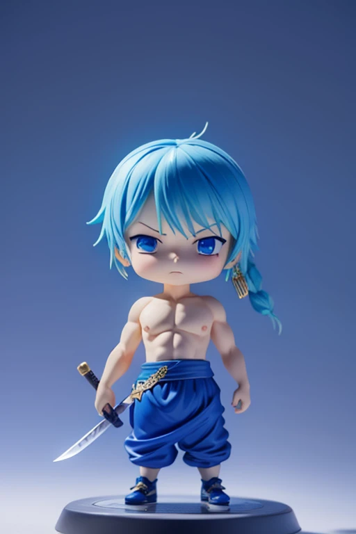 Roronoa Zoro, chibi one piece,Blue Costume、lapis lazuli blue awakening Unleash your true potential,lapis lazuli blue aura,lapis lazuli blue swordRoronoa Zoro, chibi one piece,Blue Costume、lapis lazuli blue awakening Unleash your true potential,lapis lazuli blue aura,lapis lazuli blue Japanese sword
