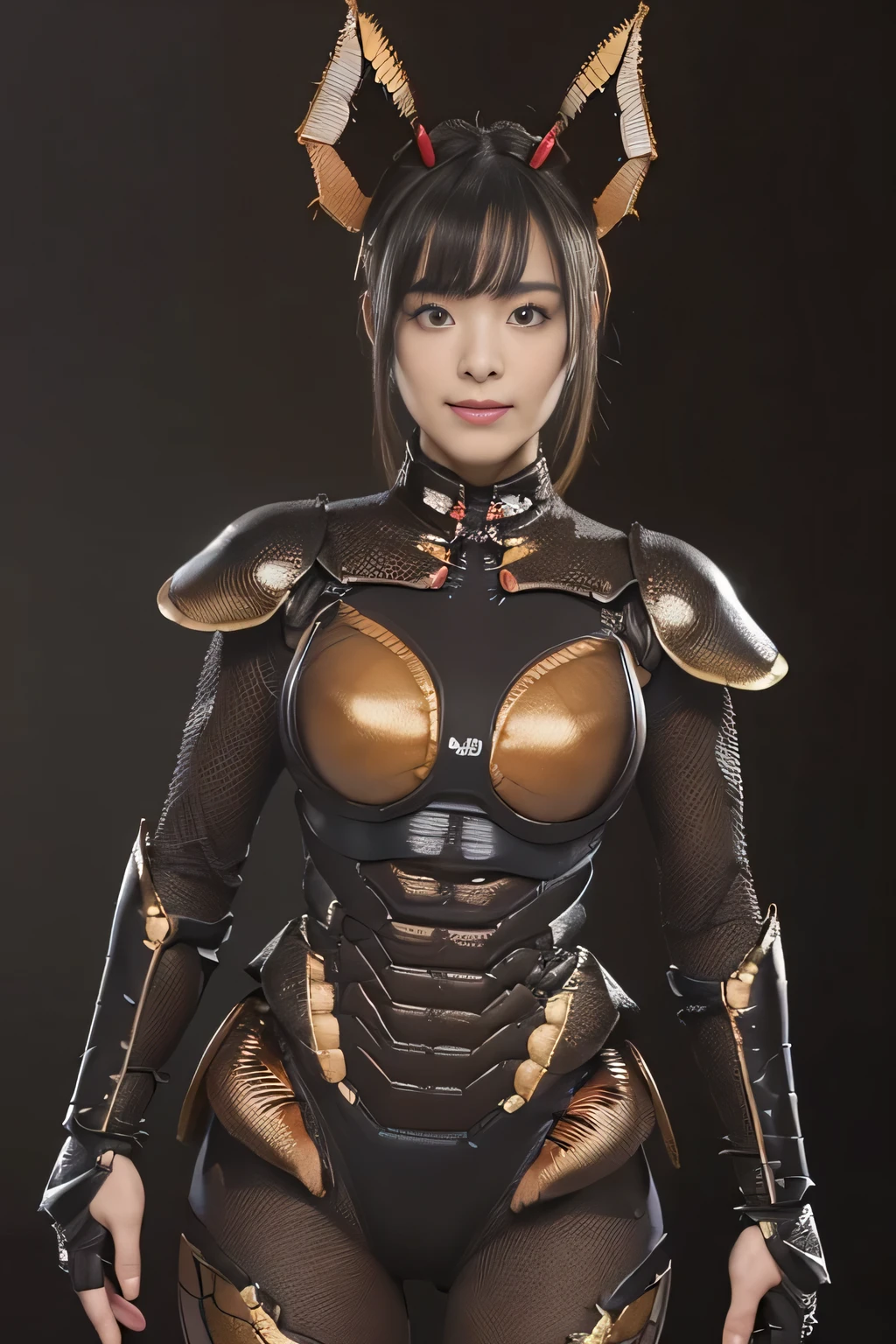 (high resolution,masterpiece,best quality,extremely detailed CG, anime, official art:1.4), realistic, photo, amazing fine details, all intricate, gloss and shiny,awesome many layers, 8k wall paper, 3d, sketch, kawaii, illustration,( solo:1.4), perfect female proportion,villainess, (fusion of dark brown cockroach and lady:1.4), (brown cockroach form lady:1.2), (brown cockroach lady:1.2), (fusion:1.2), (solo:1.4), (evil smile:1.2), muscular, abs, (cockroach brown exoskeleton bio insect suit:1.4), (cockroach brown exoskeleton bio insect armor:1.2), (brown transparency cockroach wing:1.4), (brown cockroach antennae:1.3),