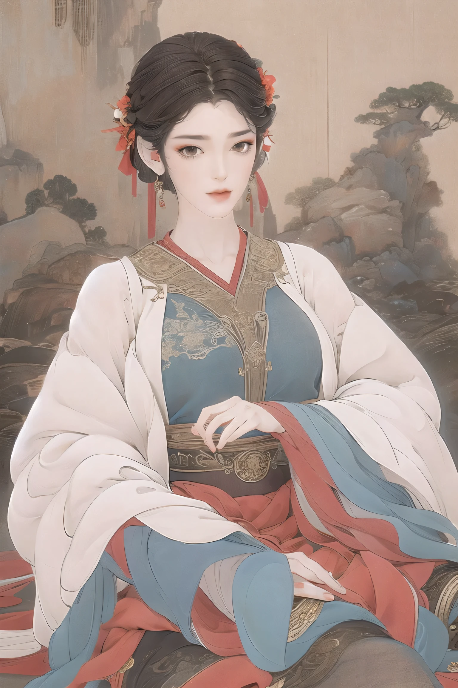 (8K, original photo, best quality, master:1.2), (actual, photo-actual:1.37), Super detailed, 1 girl, Lovely, alone, beautiful detailed sky, Detailed face, night, sitting, Dating, (blush), (Smile: 1.1), (shut up), big breasts, Beautiful and delicate eyes, Unbuttoned, (collared shirt: 1.1), bowtie, pleated skirt, (short hair: 1.2), flowing hair, long eyelashes, eye shadow, Small face, big eyes, full-body shot, bare shoulders, indoor, floor