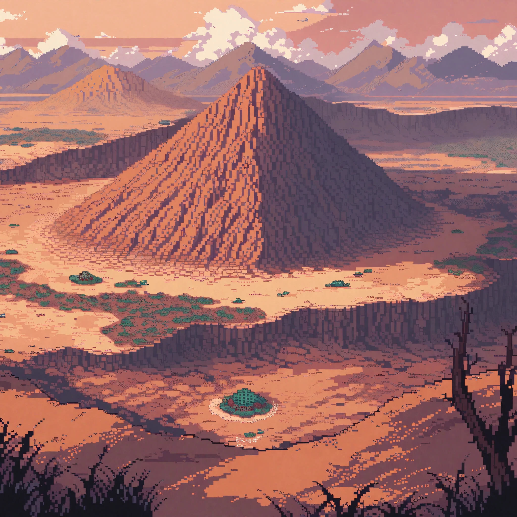 (masterpiece, best quality:1.2), pixel art,landspace,desert