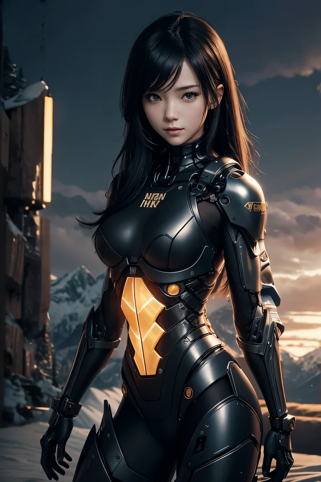 8K、Mechanical Lloyd with short black hair、skeleton mechanical roid girl、girl with exposed skeleton、detailed digital anime art、Glowing LED(effect)U3D rendering character art 8K、photorealistic girl rendering、8K high quality detail art、2。5d cgi anime fantasy artwork、Beautiful girl mechanical roid、Guweiz style artwork,超A high resolution,Super realistic texture,masterpiece,Photorealistic RAW photos of the highest quality。bright colors,rich colors, Backlight, cinematic lighting, film grain, to be born, 50MM lens, Nikon D850,super realistic skin,fantasy art,character art,ultra high resolution,realistic scale skin,Perfect hand shape,view audience,beautiful expression,Close-up,Camera eye effect with red left eye),Mechanical parts are exposed in several places.,medieval mountainous region,brown and black adventurer equipment,terminator,wilderness,dynamic pose,wrestle,take a stand,give a sharp look,angry expression,長くて大きな矛をtake a stand,