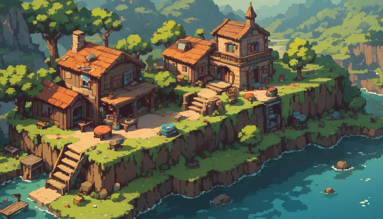 (masterpiece, best quality:1.2), pixelArt,landspace,forest