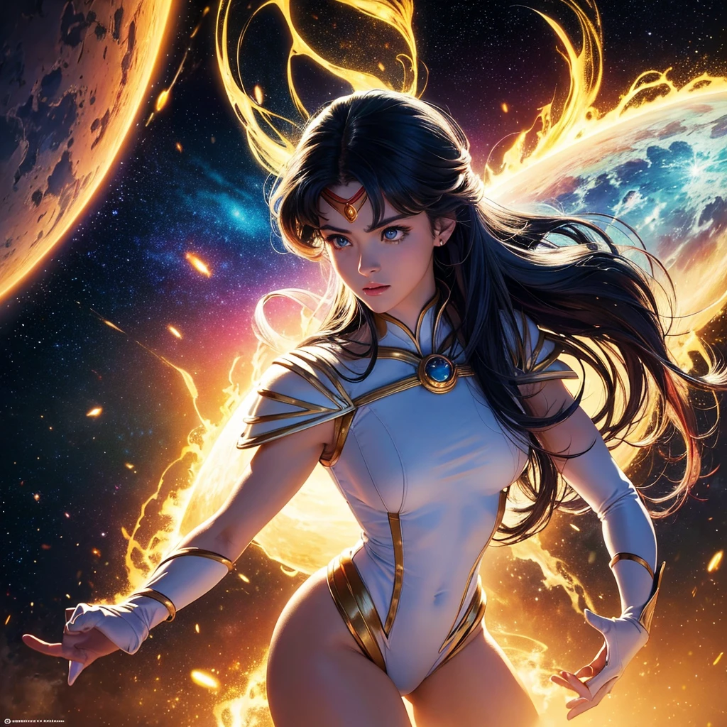sailor moon, mercury, full body, beautiful female body, stunning cute girl, film photography, analog photography, film grain, extreme detail, 4k, ultra hd, hyperrealism, trending on artstation, polished, radiant, vibrant, photorealistic, backlight, hair light, 8k ultra hd, unreal engine 5