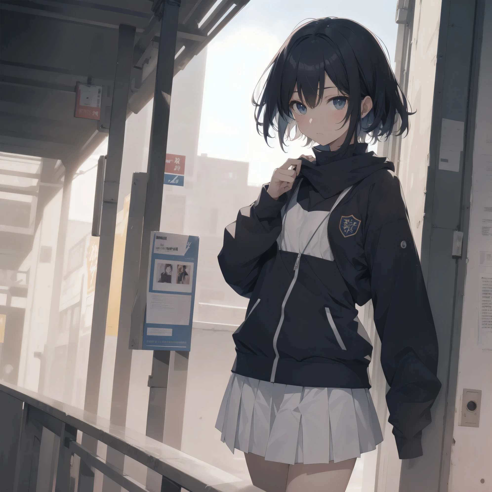 ultra-absurdres-Top quality by art God, ultra-detailed, high resolution, anime moe artstyle, best anime 8k konachan wallpaper, pixiv contest winner, perfect anatomy,break, 1girl, (Please draw a girl walking sleepily to school alone. )break,(Solo,little female, 13-year-old:1.3),Full limbs, complete fingers,a junior high school student, Attractiveness of immature bodies, (very short hair), short cut, flat chest, , small butt, groin, small black eyes, beautiful detailed eyes, well-proportioned iris and pupils, expressive eyes, highres detailed hair, soft expression, school_uniform, pleated skirt,(Detailed Lighting), (Detailed background), in the School commute route. break,super detailed skin, Best cinematic lighting powered by famous artist, 8k,beauty illustration,photoshop_(medium),very aesthetic,UHD,textured skin,break,((artist:core)), artist:fukahire_(ruinon),artist:shinkai makoto,artist:sekiya asami,artist:kantoku,