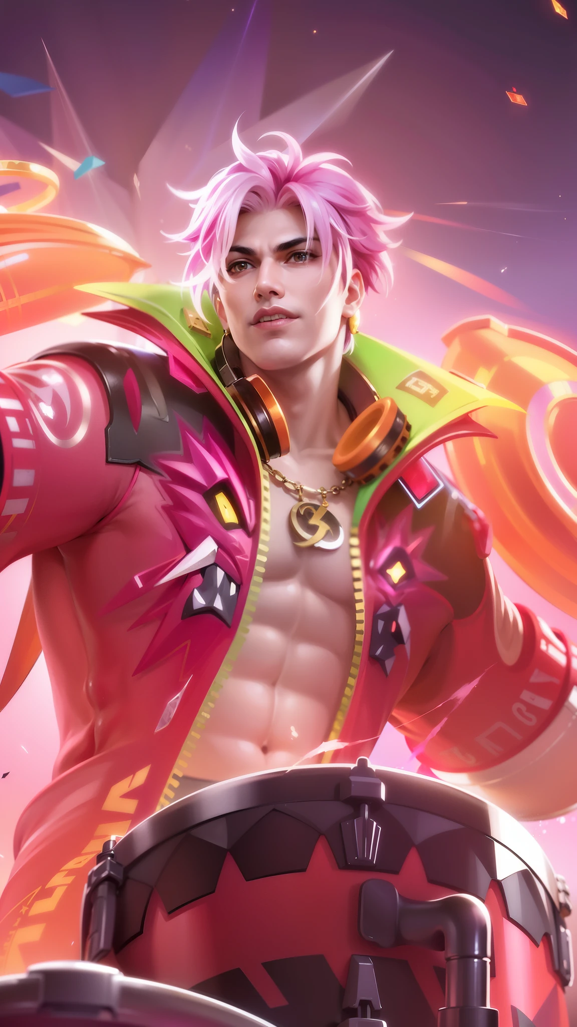 (Intricate Details, Masterpiece, Best Quality, High Resolution, 8k), (1man), (male:1.2), mature, dandy face, finely detailed eyes and face, toned body, masculine appeal, commanding presence, hot stud, bulging biceps and triceps, well-developed quadriceps and hamstrings, light skin, burgundy straight layered bangs hair, aquamarine eyes,  ornate details,  portrait, solo, half shot, looking down, detailed background, detailed face, (cogpunkai, cogpunk theme:1.1),  tech-mage,   [magic|technology], melding of spellcraft and advanced technology,  intricate [spellcasting clothes|mechanical gear], gear shaped glyphs,  ancient crystals,  [gears|ancient spell],  floating particles,  [innovative|enchanting] aura, high tech vehicle in background,   , finely detailed background, Depth of Field, VFX, young man and handsome