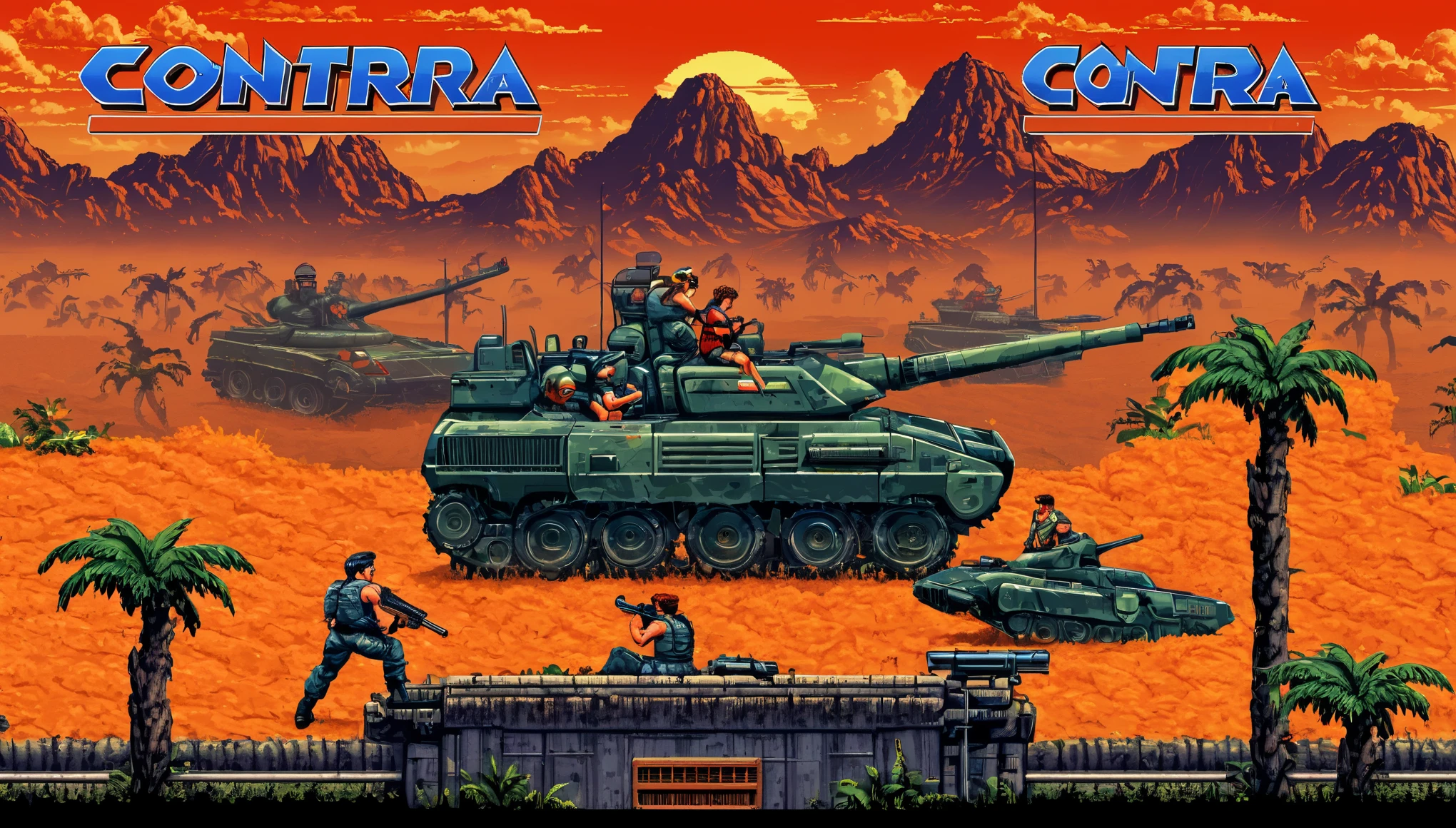 (best quality,4k,8k,highres,masterpiece:1.2),ultra-detailed,16-bit retro game scene, A game scene from the retro game Super Mario, 16 bit, 16 bit color palette, retro textures, original gameplay, actual gameplay of Super Mario