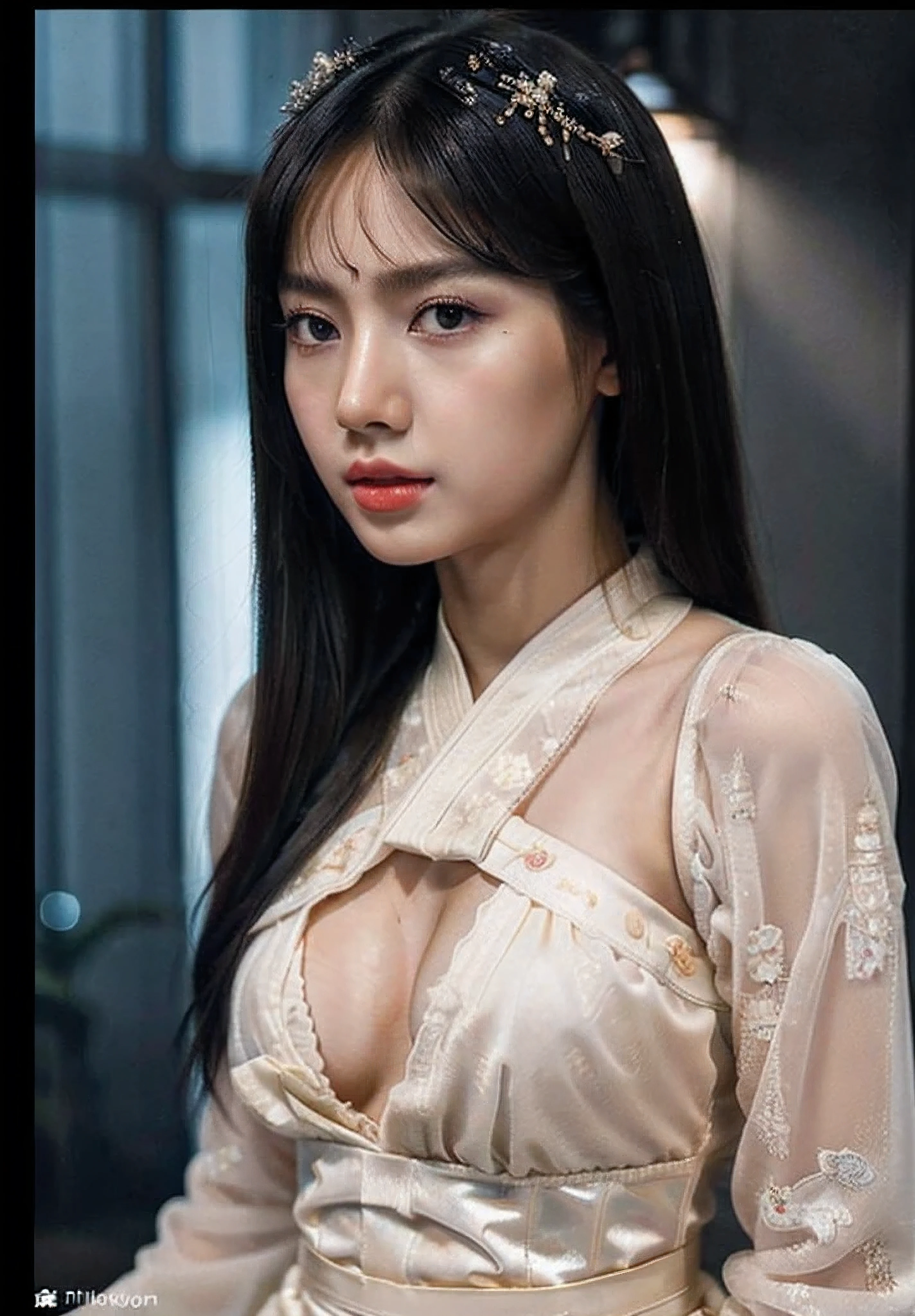 1girl, ((very transparent Hanfu qipao)), (elegant), ((focuss closeup face)), pretty young (Russian) (Asian) (masterpiece), top Chinese model, (aphrodite goddess), (beauty breast), very best quality detailed face:1.5, privium room, (8k HD graphic, (soft and chill light), best quality detailed ultra highres:1.2 dynamic lighting, artstation, winner photography, volumemetricslighting),full body,