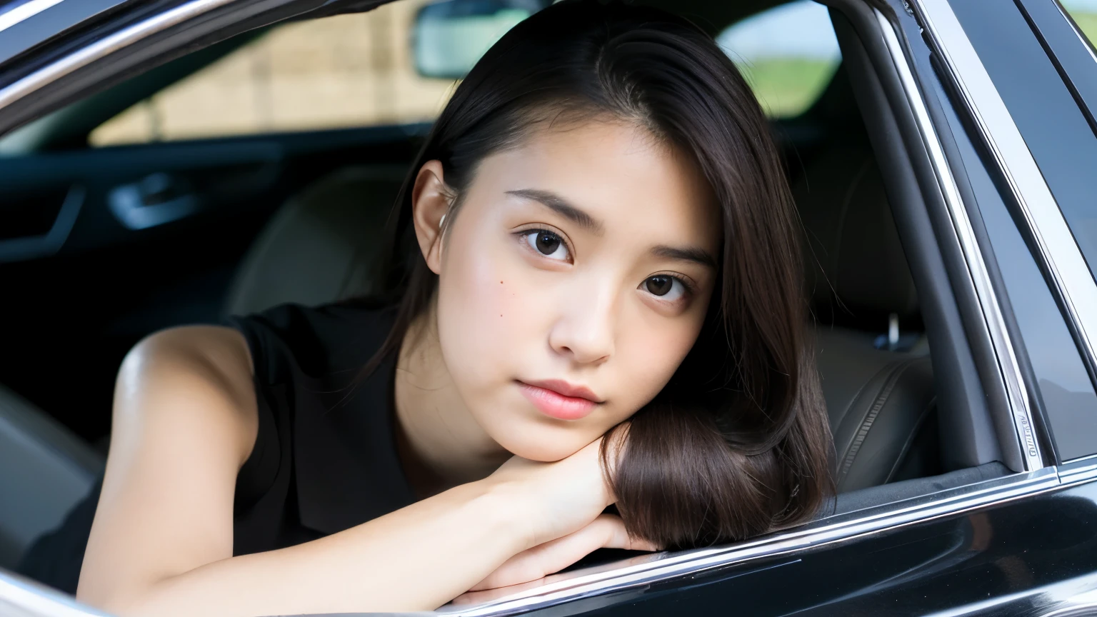 ((best quality)), ((masterpiece)), (detailed), perfect face,complete hand,complete body,black,
Colleague is pregnant,Sitting in my passenger seat,