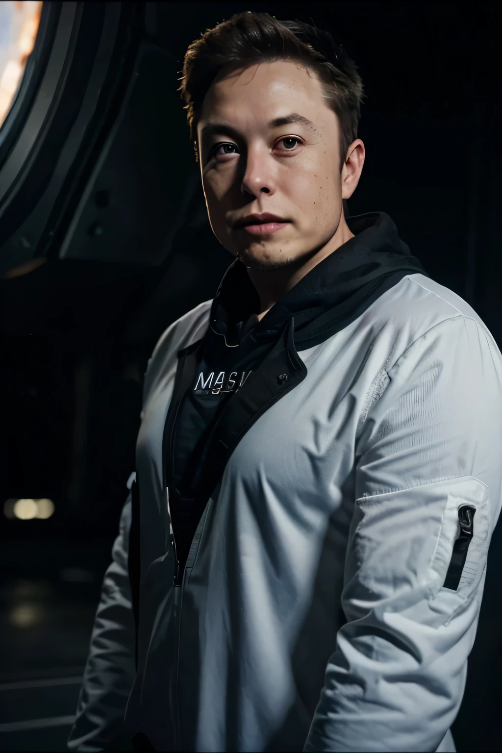elon musk montado en un cohete espacial