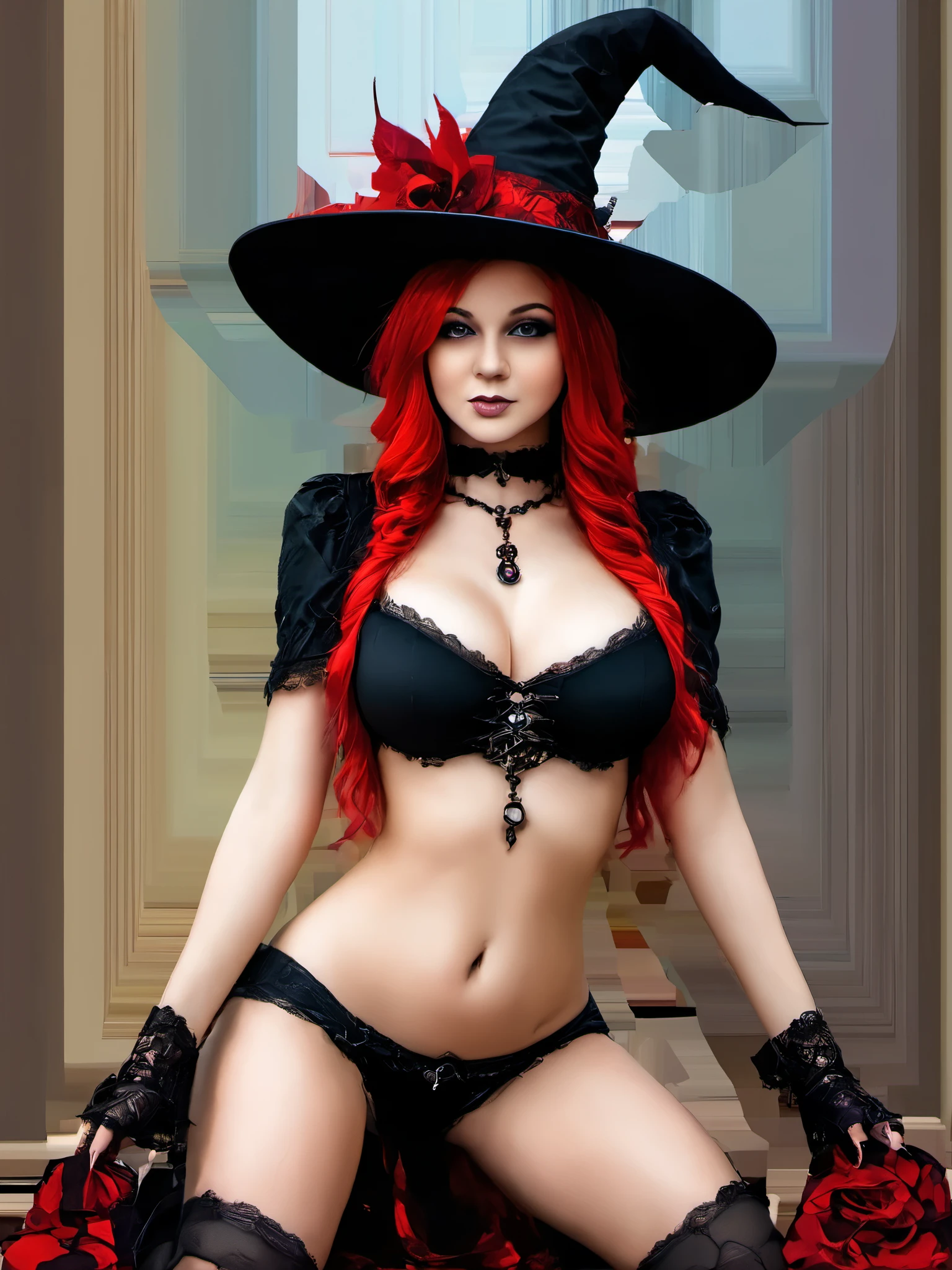 (masterpiece, best quality:1.2), 1girl, solo, Shana in a naked, breast, g-string, ((naked)),(sitting wide open legs, very horny), (very sexy pose), sexy cleavage, tanned skin, red hat , photo inspired by Chica Macnab, tumblr, gothic art, fashionable dark witch, ((naked)), very sexy, (sitting wide open legs, very horny), (very sexy pose, very horny),  ((naked)), tanned skin
