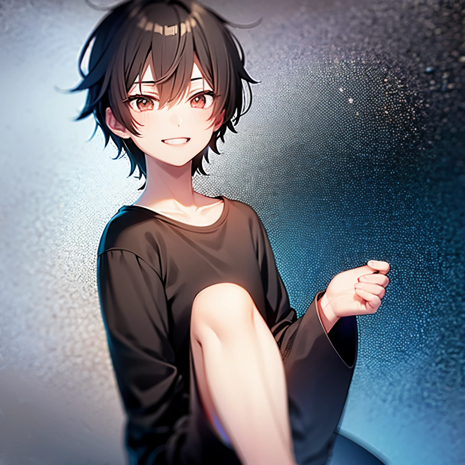 Boy wearing oregairu , black hair with headphones and happy expression and png no background