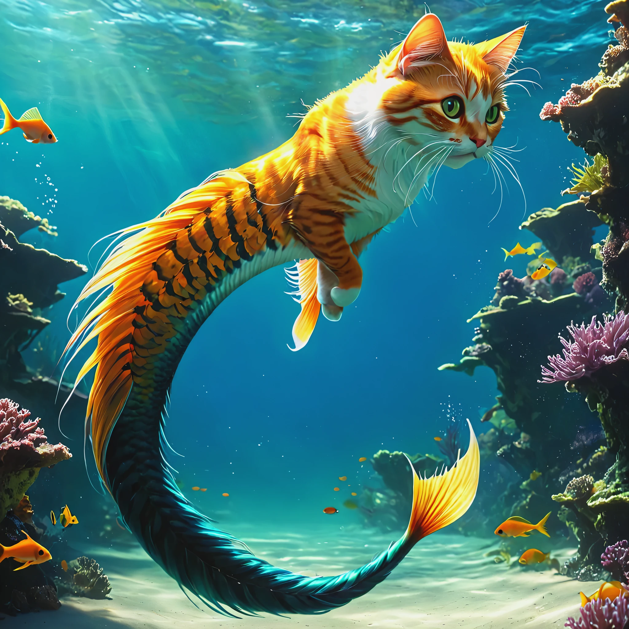 cat with a fish tail