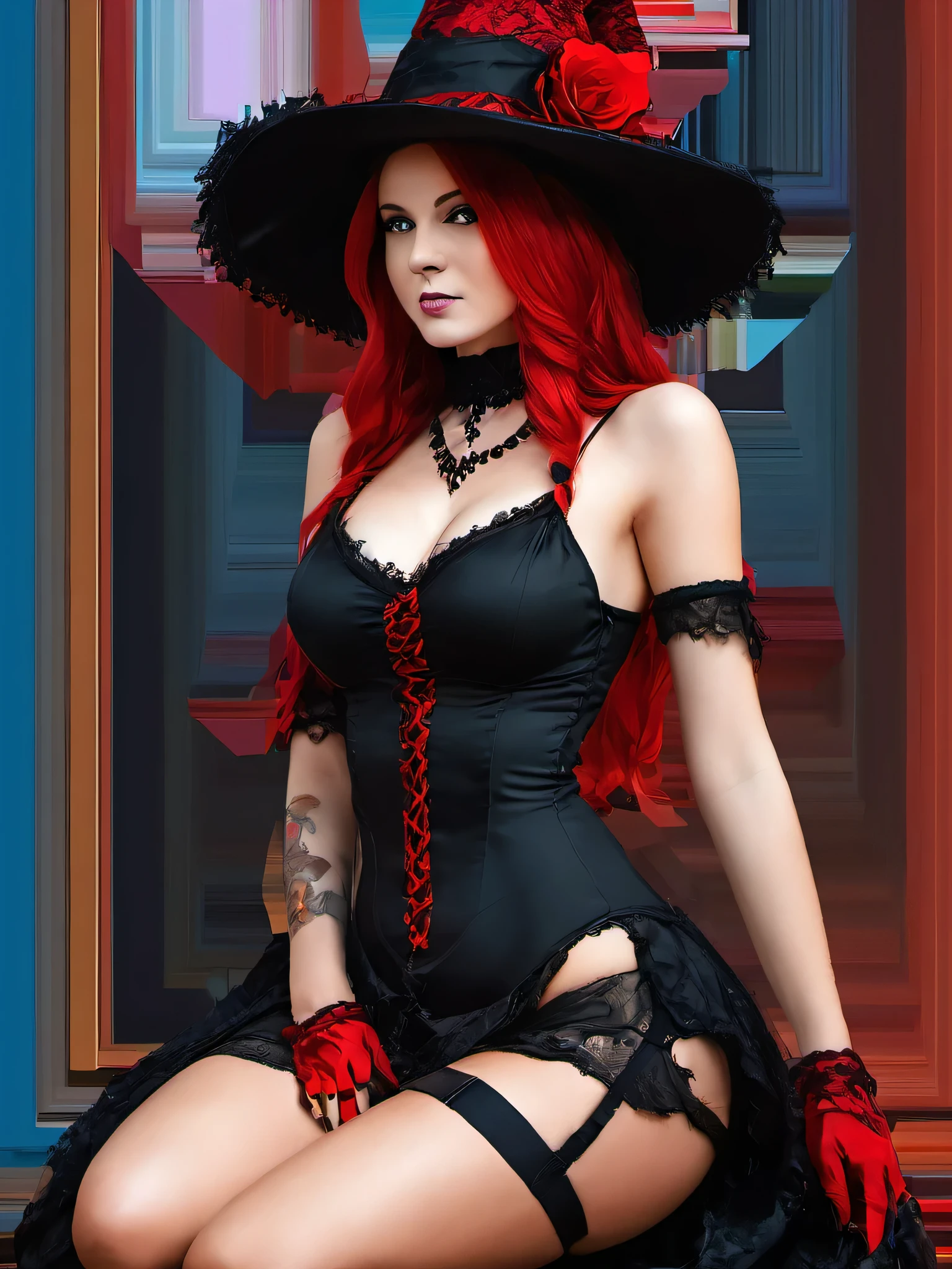(masterpiece, best quality:1.2), 1girl, solo, Shana in a naked, breast, g-string, ((naked)),(sitting wide open legs, very horny), (very sexy pose), sexy cleavage, tanned skin, red hat , photo inspired by Chica Macnab, tumblr, gothic art, fashionable dark witch, ((naked)), very sexy, (sitting wide open legs, very horny), (very sexy pose, very horny),  ((naked)), tanned skin