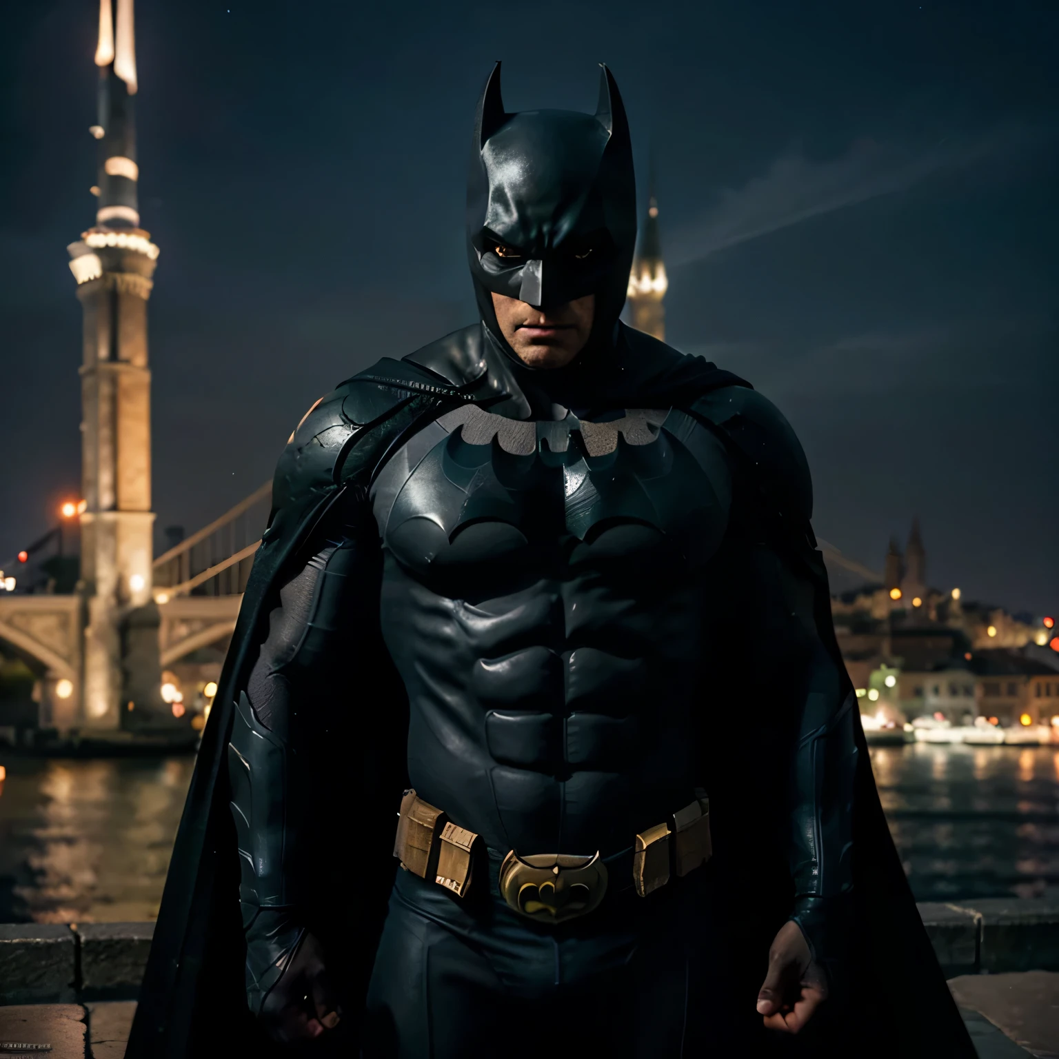 Beautifully drawn, high quality, masterpiece, strong batman in İstanbul