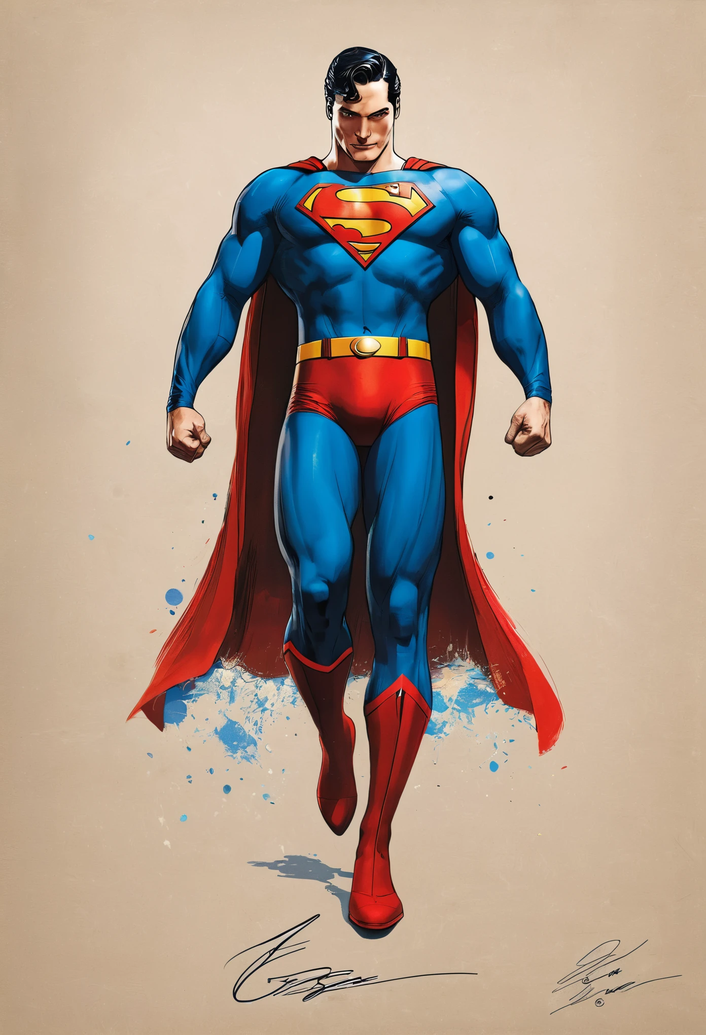 Beautifully drawn, high quality, masterpiece, SUPERMAN Greetings the people of Turkey 