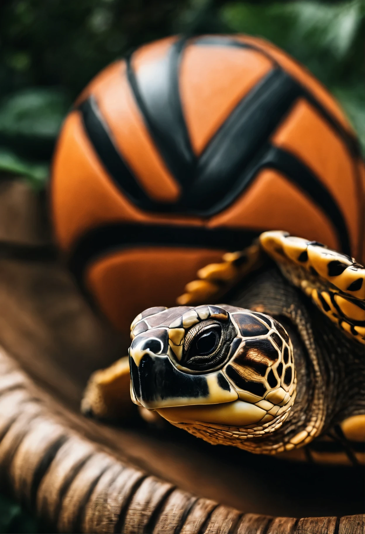 Tortue, joue au basket ball