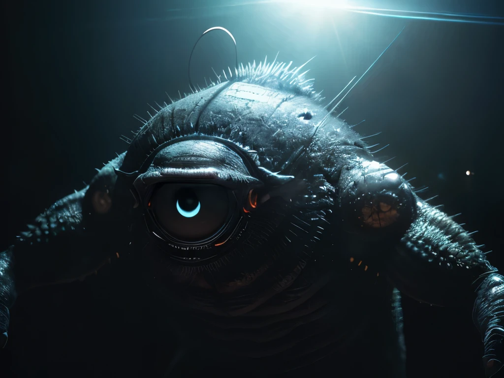Camera, eye, needle, Creature, horror, charm, master, cinematic shot + dynamic composition, incredibly detailed, sharpen, details + complex part + professional lighting, Film lighting + 35 mm + anamorphic + Lightroom + cinematography + Boke + Lens flare + granularity + HDR10 + 8 k + Roger Deakins, ((cinematic))