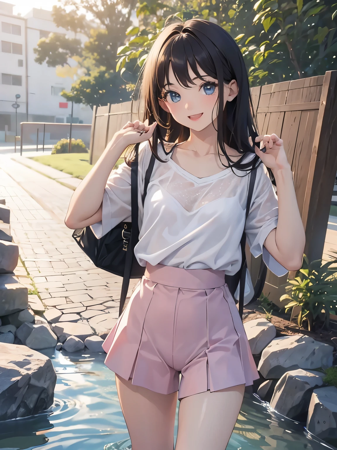 Top image quality, High image quality, masutepiece, Brunette Park Walk Shyce Smile Wind Blows,You can see your 16 year old girl completely without panties Two girls who saw NSFW crack Beautiful No Blast Stripping ,,, Doing
