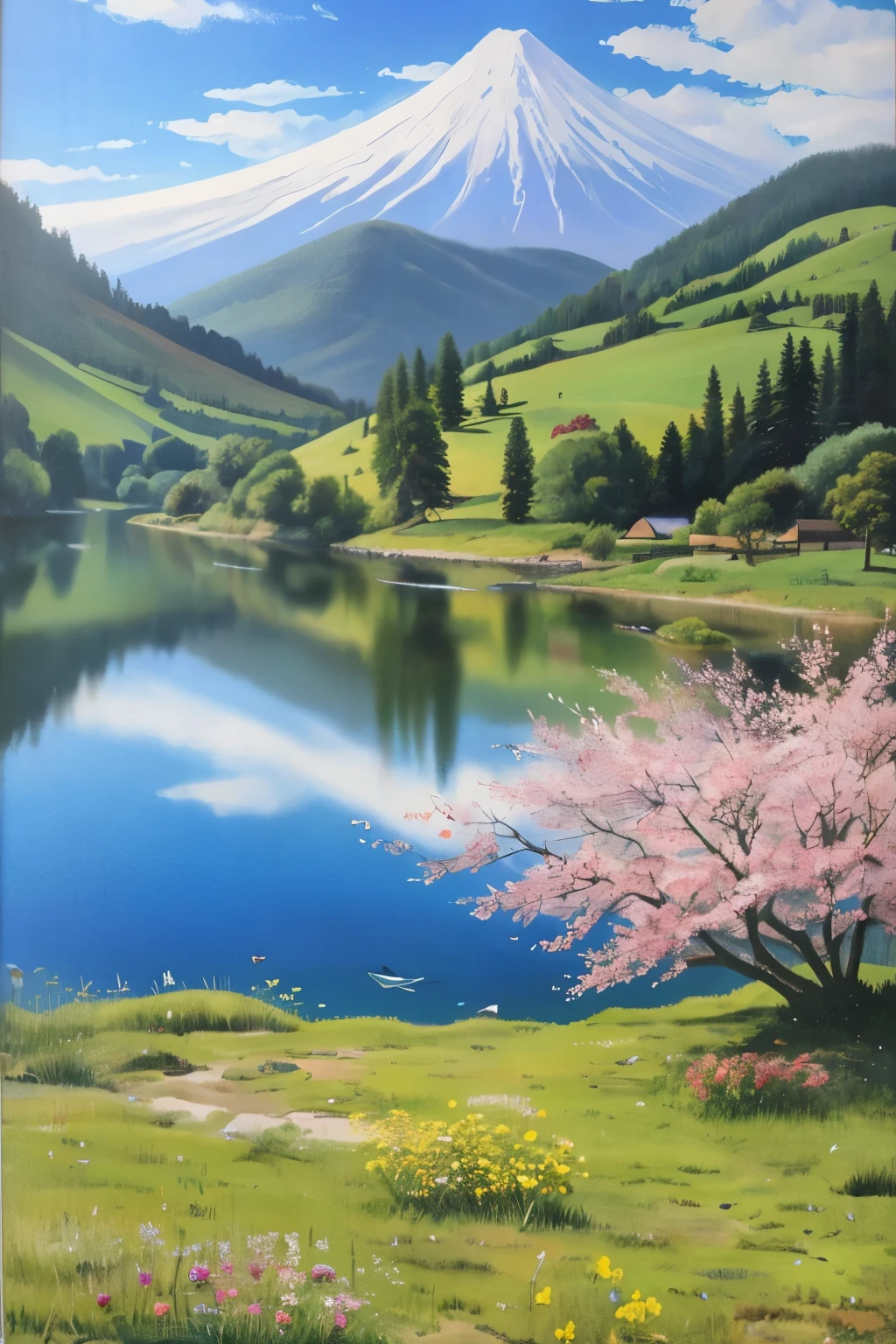 ((highest quality)), ((masterpiece)), (be familiar with), perfect face japanese painting seiji yoshimura。
landscape。no characters