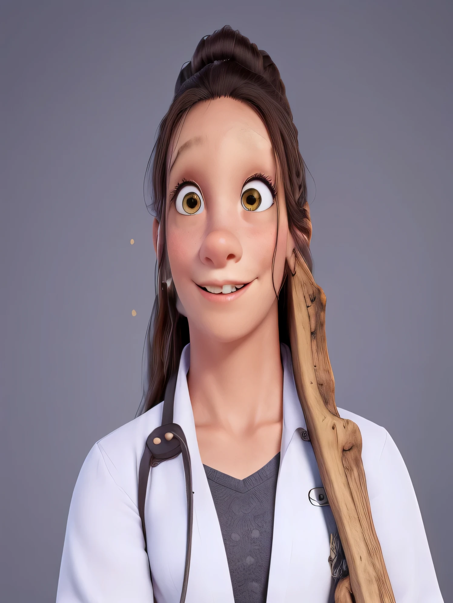 Beleza, estilo disney, mulher, ((tronco))