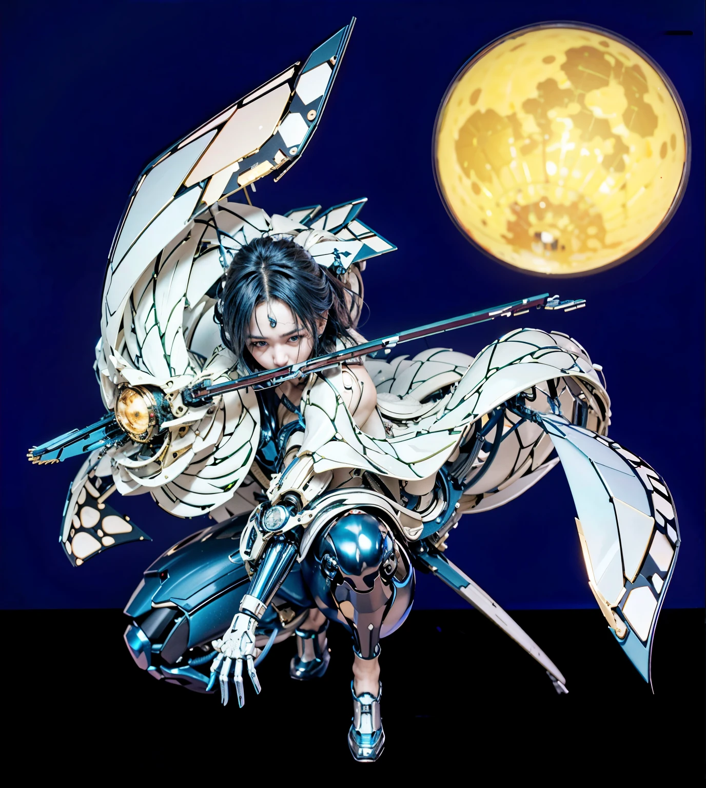 best quality, 8k, highres, octan render, (masterpiece:1.2), extremely ultra detail, cyborgized beautiful Japanese woman, , skinny body, flat chest, (blue metallic mechanical frame:1.5), (Power cables connected throughout the body), detaile up, Instead of hair, there are cables growing out of it, mechanical fusion, mechanical skeleton, bio mechanics, mechanical life-form, extremely ultra real texture, human-like skin, realistic hair, realistic metal texture, professional lighting, (realistic:1.4), (RAW photo:1.2), (photorealistic:1.5)