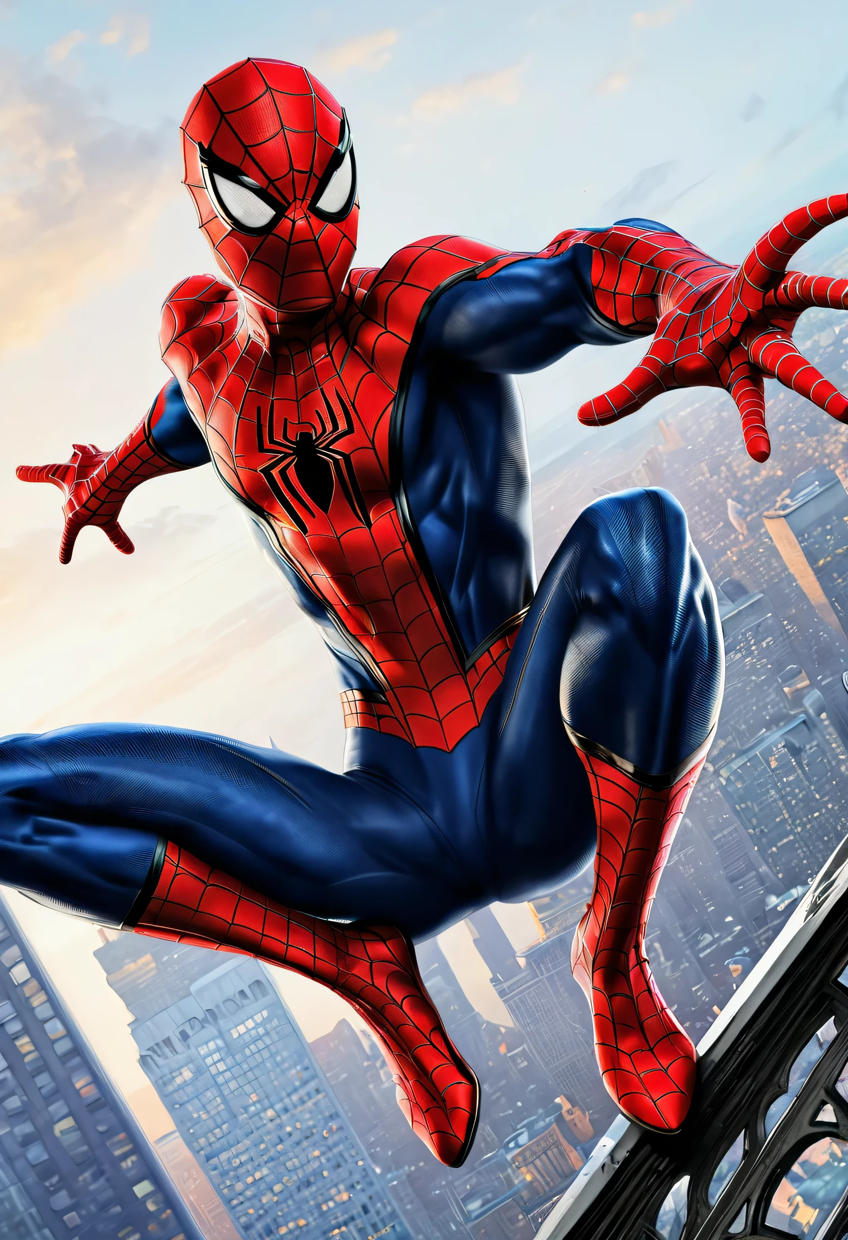 Beautifully drawn, high quality, masterpiece, spiderman 