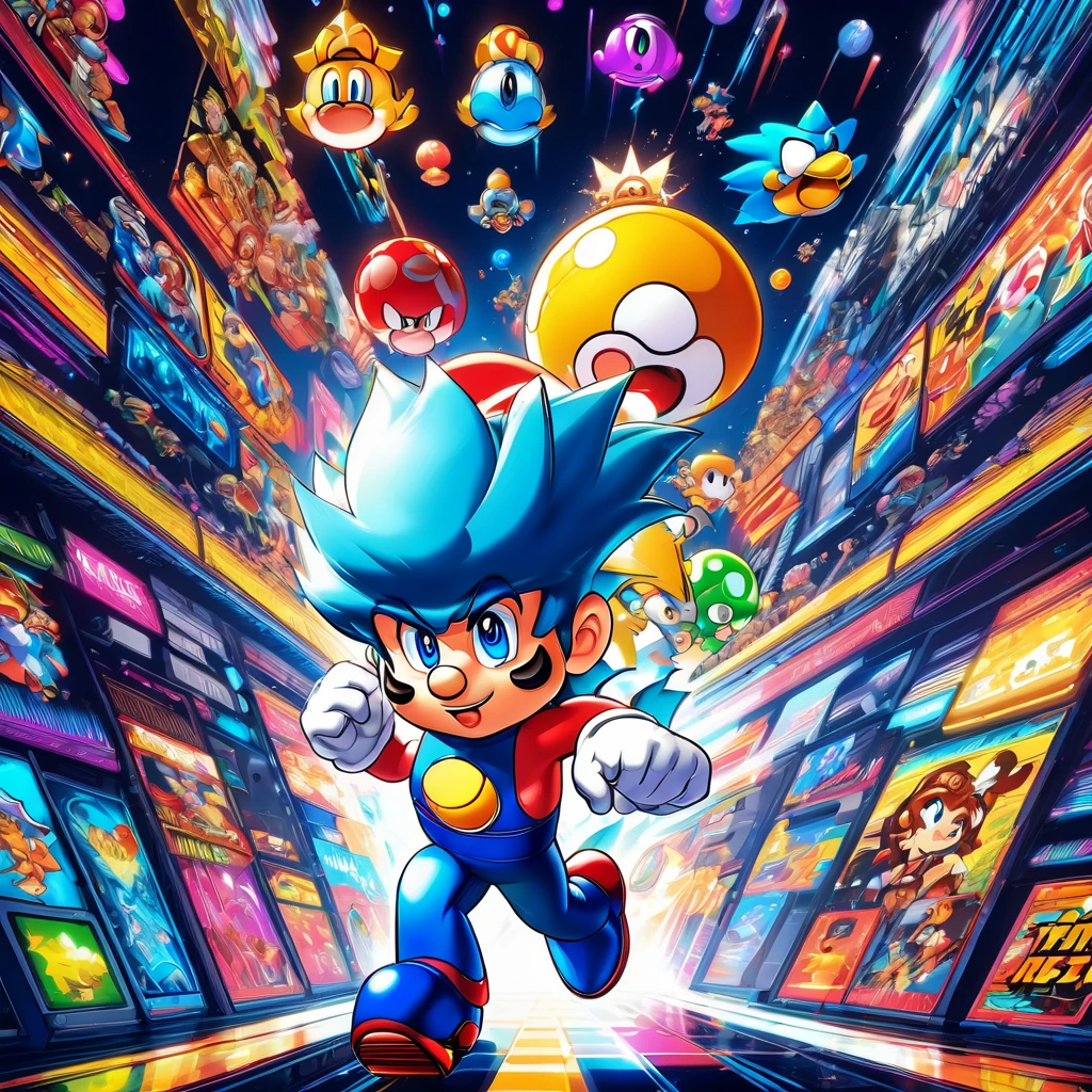 (super mario,rockman,mega man,retro game:1.1),(platform game:1.1),pixel art,old school graphics,(best quality,4k,8k,highres,masterpiece:1.2),vibrant colors,classic 8-bit sound effects,action-packed,exciting gameplay,adventurous levels,detailed backgrounds,playable characters,power-ups,enemies,tricky obstacles,adrenaline rush,jumping and running,iconic characters,collecting coins,bonus stages,multiplayer mode,fast-paced,retro gaming nostalgia