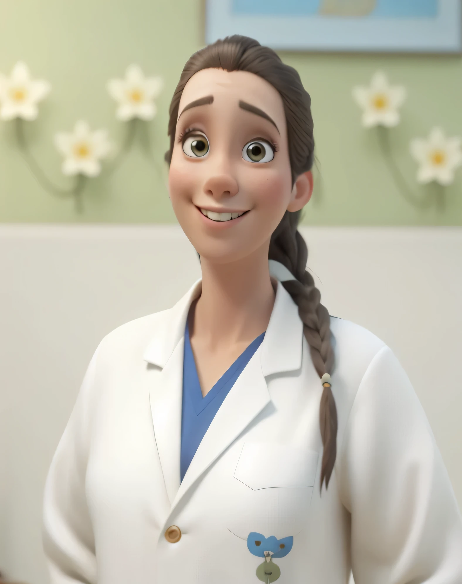 Beleza, estilo disney, ((tronco)), vestido azul