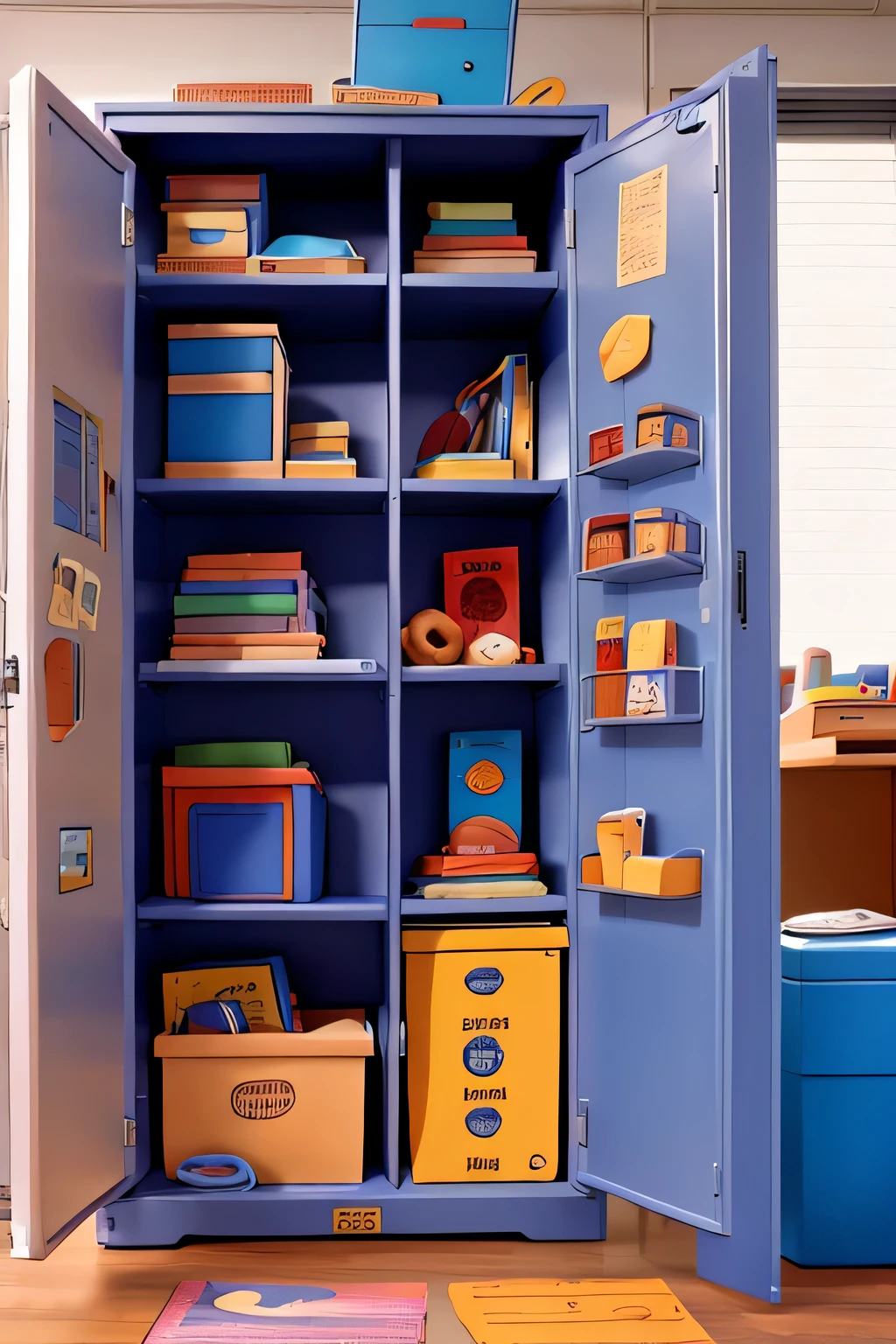 cartoon style school locker