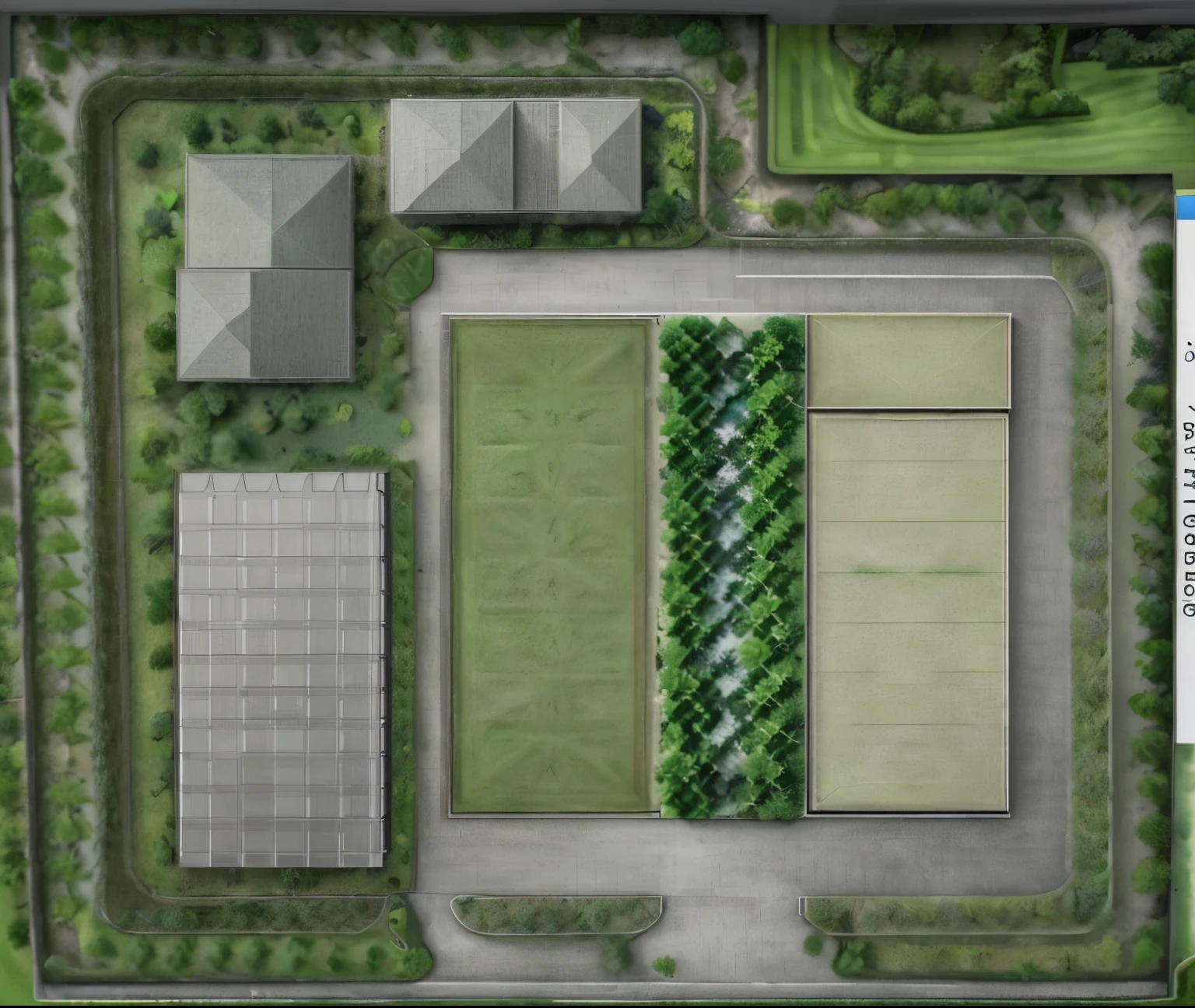 a master plan that includes landscapes, structures, greenery, walkways, creative designs, and realistic images, architecture planing, landscapes design