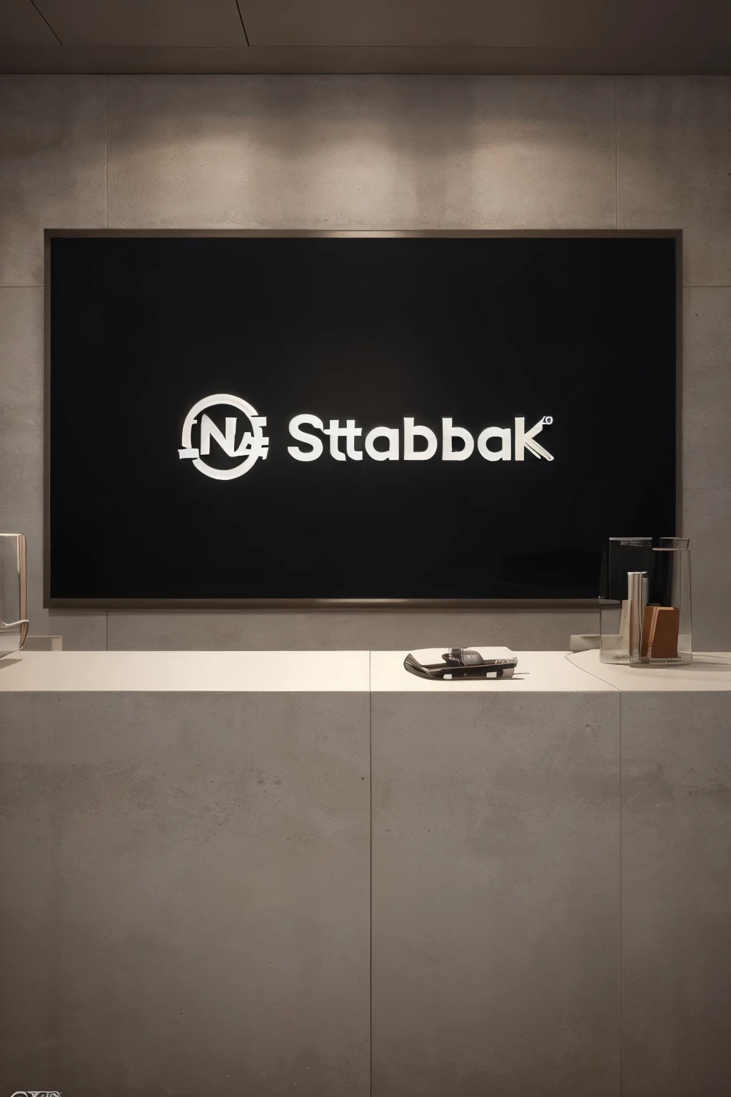 una imagen para para un banco con el nombre StartBank , el logo seris 'SB' con un estilo de letra cursiva, la imagen debe tener un estilo wallpaper