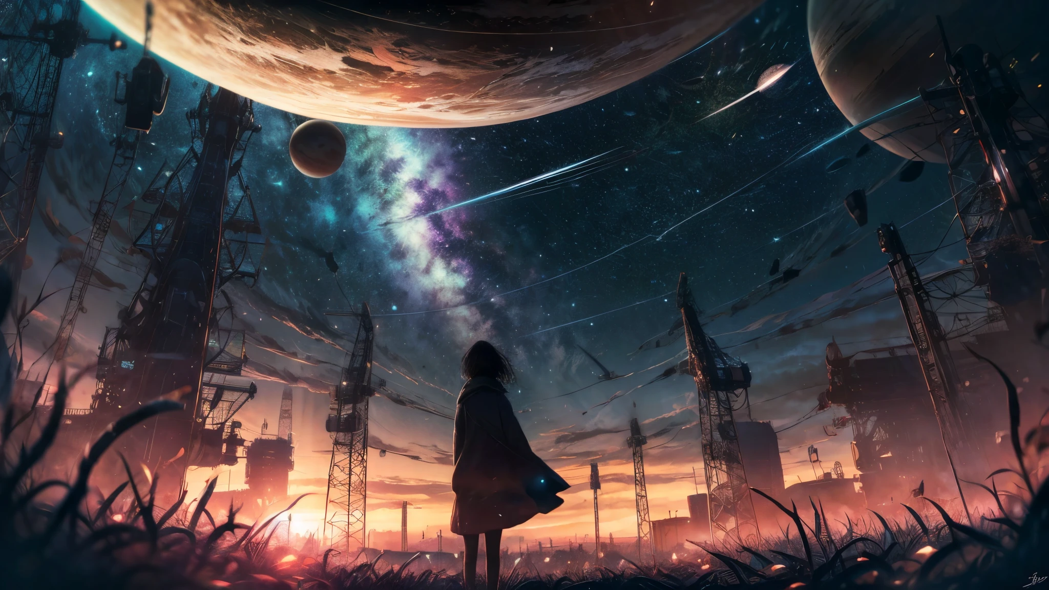 space event, space ship in front of two planets collapsing into it, sharp focus, concept art, very detailed, very realistic, trending on artstation, in the style of star citizen, star wars, overwatch, elite dangerous, beautiful, sci fi, unreal engine, wide shot, highres, 4K, 8k, award winning, high quality, best quality, super detail, high details, ccurate, masterpiece