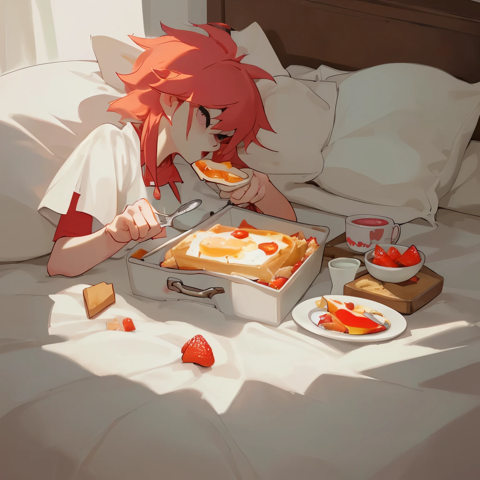  chan feeds me breakfast in bed