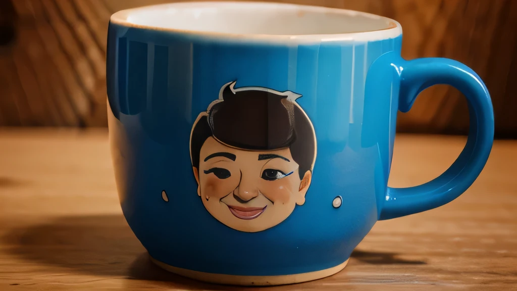 Taza en forma de caricatura.