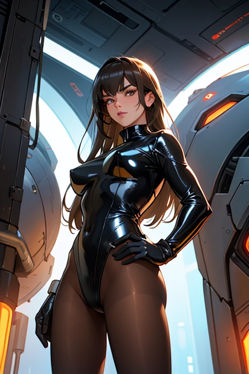 uma obra-prima, Melhor qualidade, woman wearing a militar camouflage LEOTARD,rabbit ears tiara,fake eyelashes,fleshy lips,looking to observer, little smile,tan pantyhose,SCENARIO florish florest background