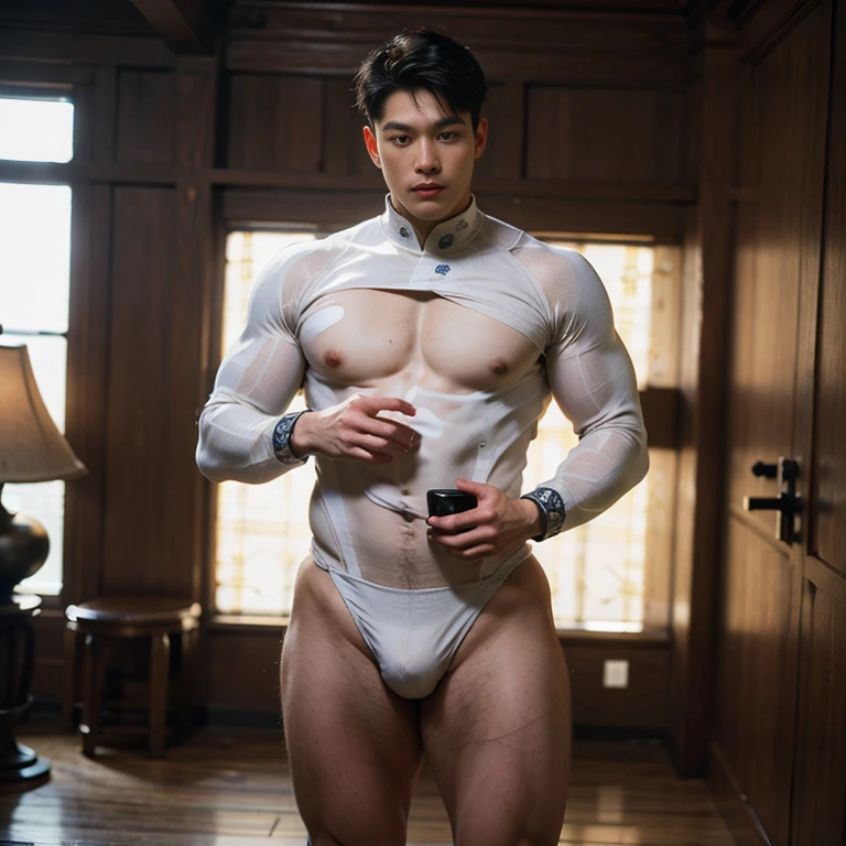 (masutepiece,High resolution,ultra - detailed:1.0),1(Boy ),Perfect male body,Look at the camera,Delicate eyes and delicate face,extremely details CG,Unity 8k壁纸,intricate-detail,solo person,Detailed face, (Futuristic skin-perfect white bodysuit), Best Quality, hands visible, Beautiful and delicate blue short hair:1.5 , full length shot(fls) , big thighs , big fat hips , insane details, hyper details , photorealistic , only male , handsome boy , fat buttock , puffy nipples , 16k resolution , ultra-high clarity , hyperrealism, uhd,. K-pop idol , whore , slutty whore , swollen nipples , defeat , grins ,thick thighs, thick fat booty. Fat buttocks , male , gluteal fold , buttocks lift , (bare thighs ) , (bare chest ) , ( thick bottom ) , realism , hyper realistic , photorealistic , ( thick hips ). , standing , 2 hands behind head , super tight