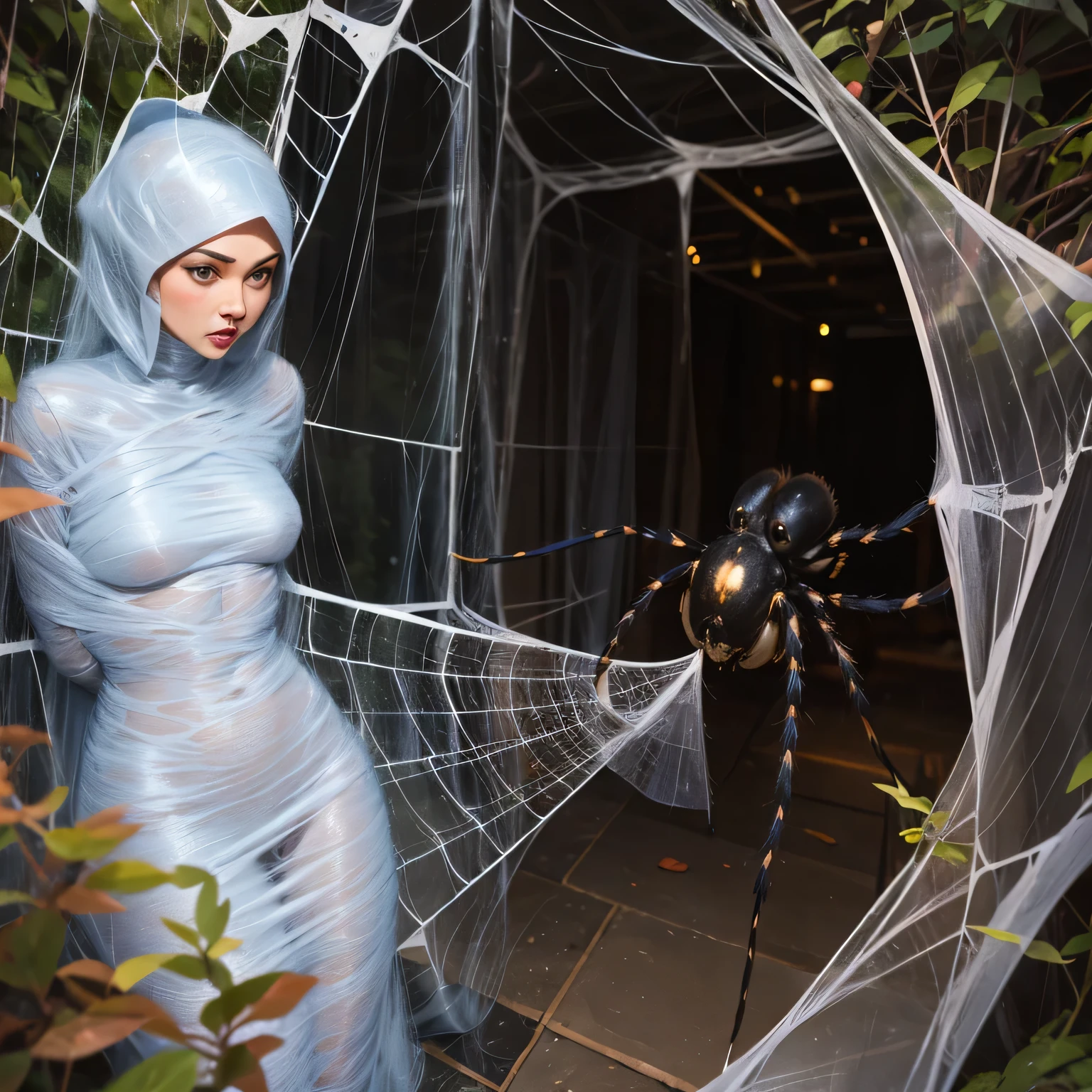 1girl trapped in the spider web