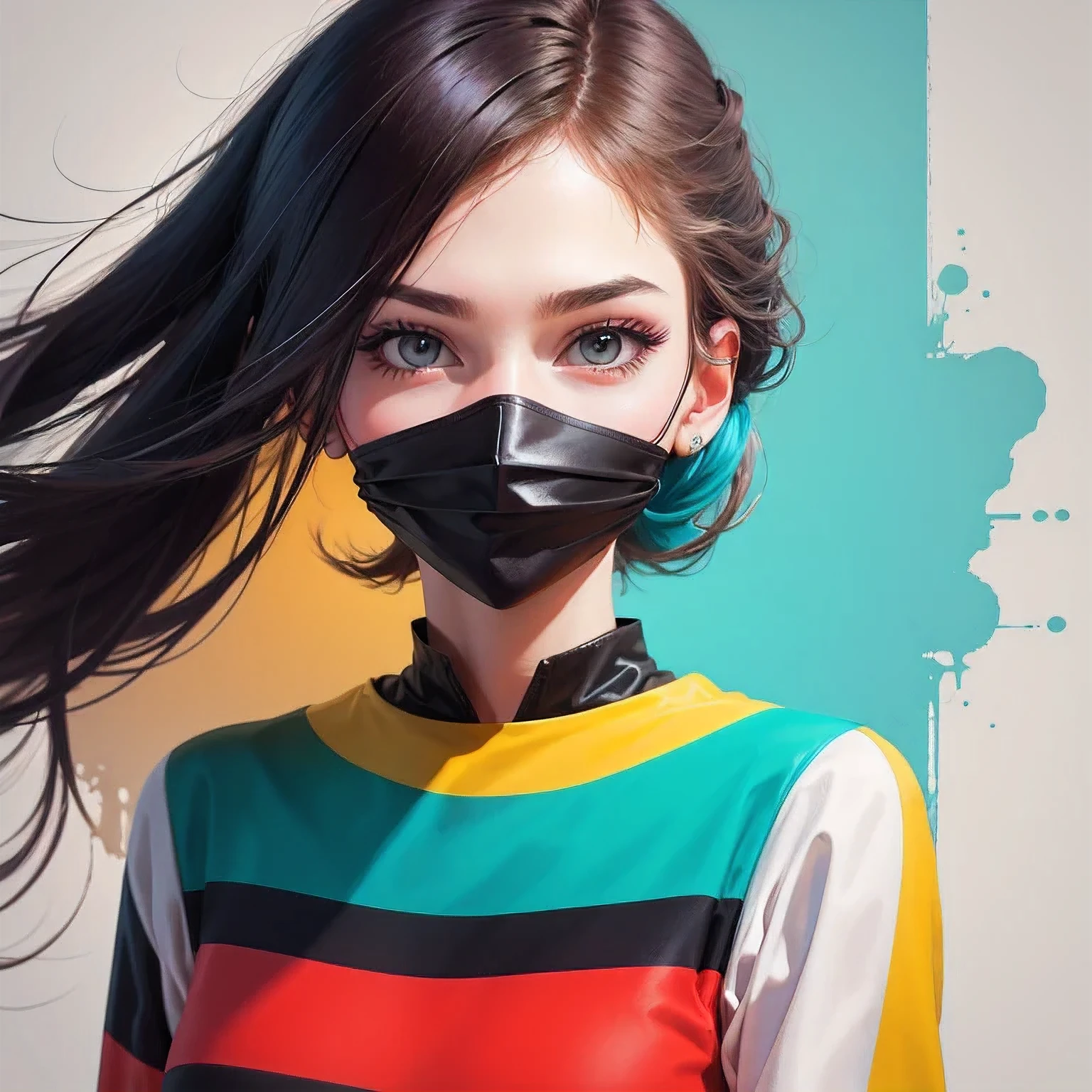 Large color block, creative illustration, high image quality